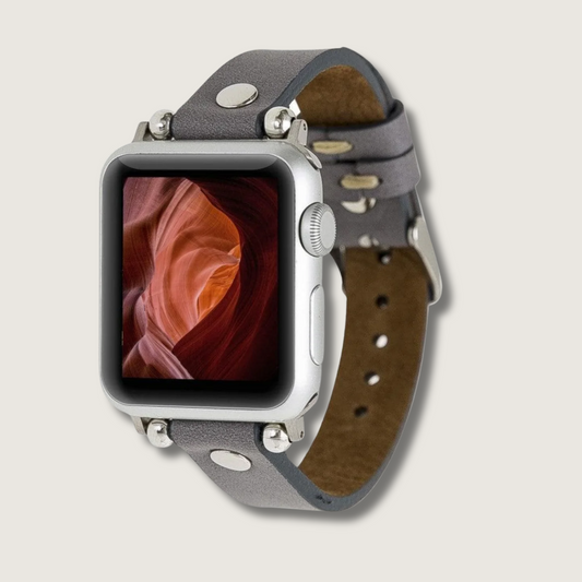 Apple Watch Dark Grey Leather Strap - Detroit