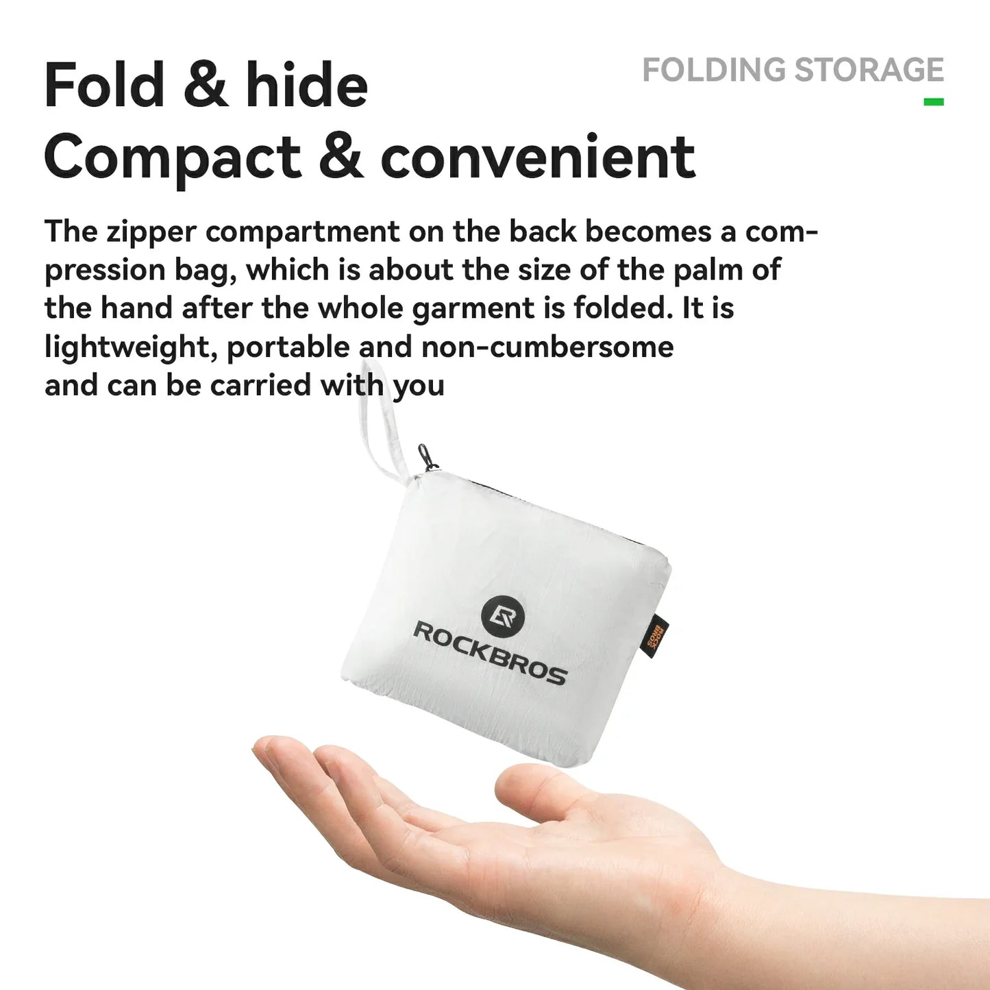 ROCKBROS Fluorescent Lightweight Cycling Phosphorescent Jacket Foldable