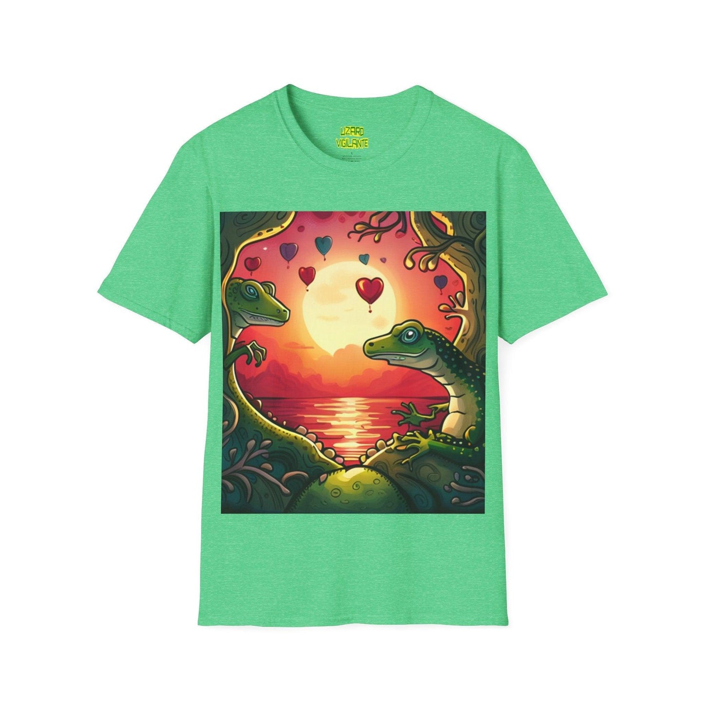 Floating Heart Lizards Unisex Softstyle T-Shirt - Lizard Vigilante