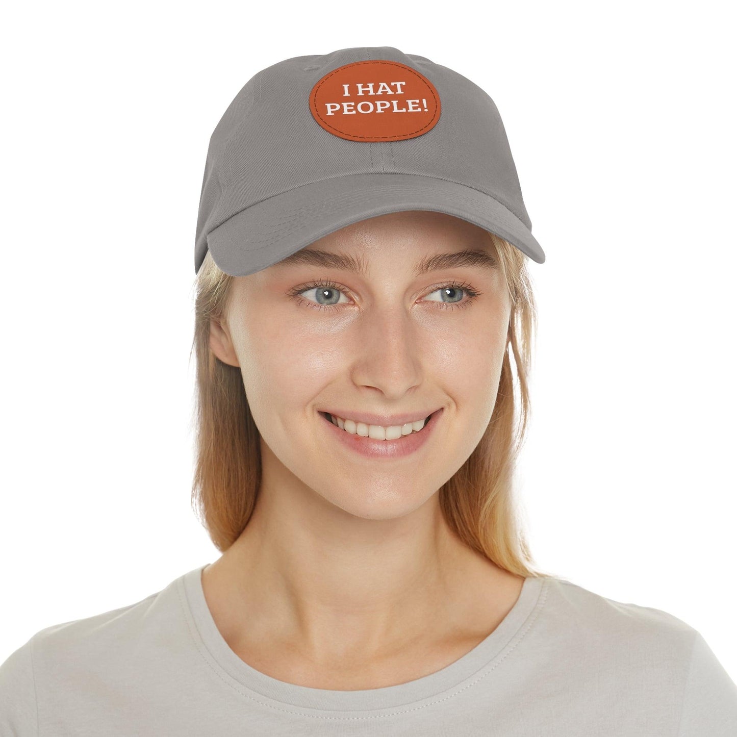 I HAT PEOPLE! Dad Hat with Leather Patch (Round) - Lizard Vigilante