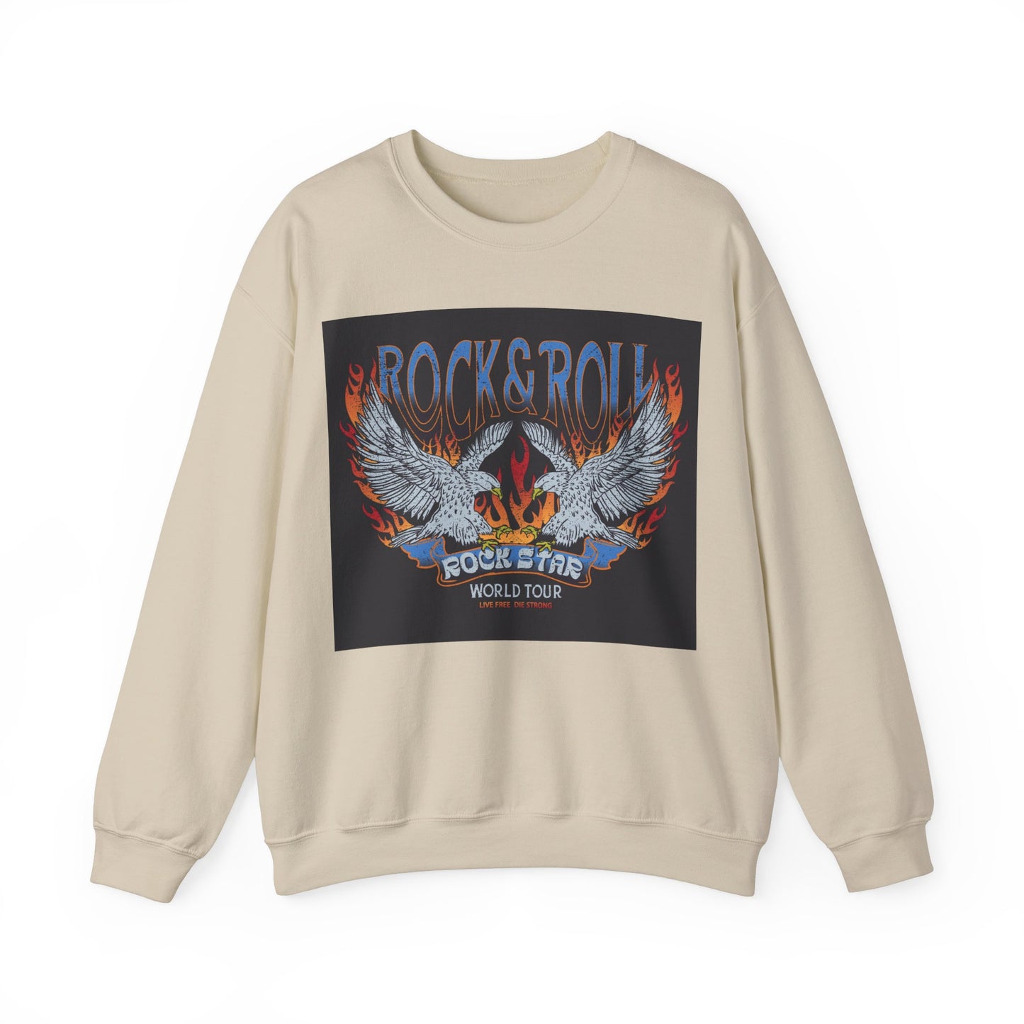 Rock & Roll Rock Star Unisex Heavy Blend™ Crewneck Sweatshirt - Lizard Vigilante
