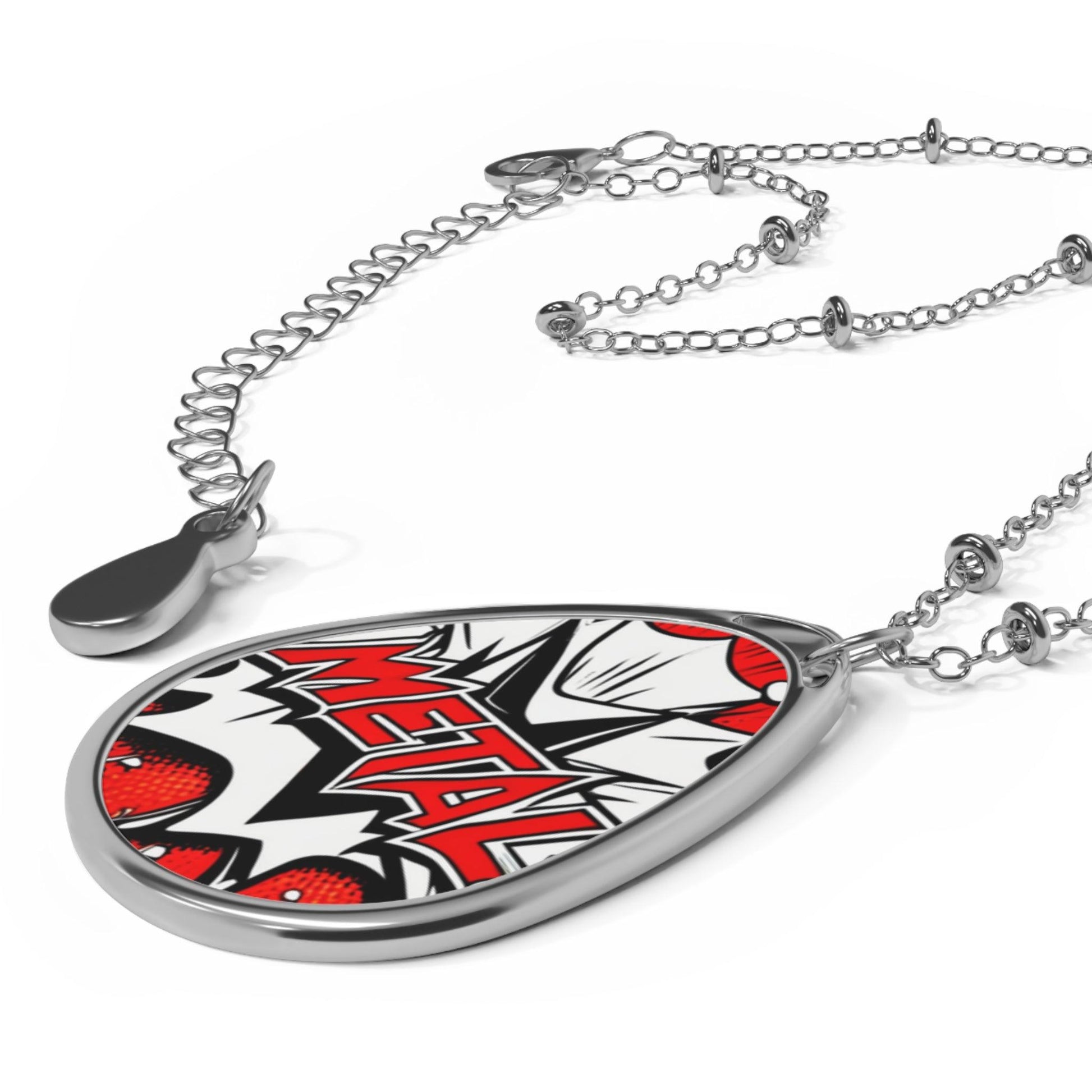 Metal KAPOW Oval Necklace - Lizard Vigilante