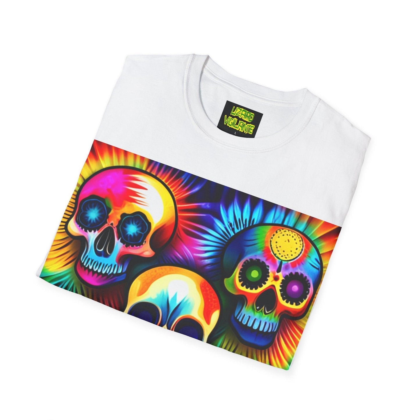 Escaped Skulls Unisex Softstyle T-Shirt - Lizard Vigilante