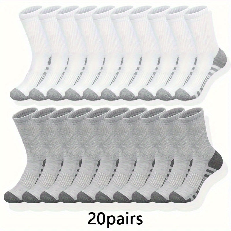 10/30 Pairs of Men's Trendy Color Block Crew Socks - Breathable, Comfy, Casual, Unisex, Outdoor Wear, Colorful, Fashionable, Soft, and Durable