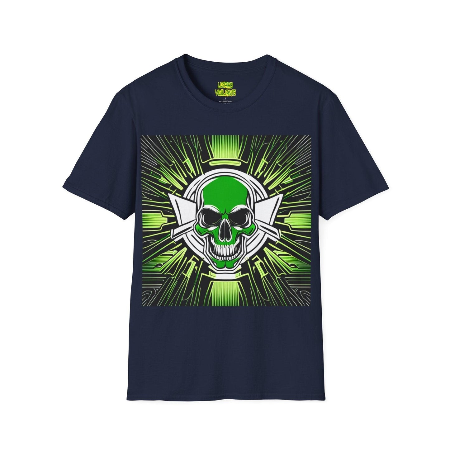 Skully Greene Unisex Softstyle T-Shirt - Lizard Vigilante