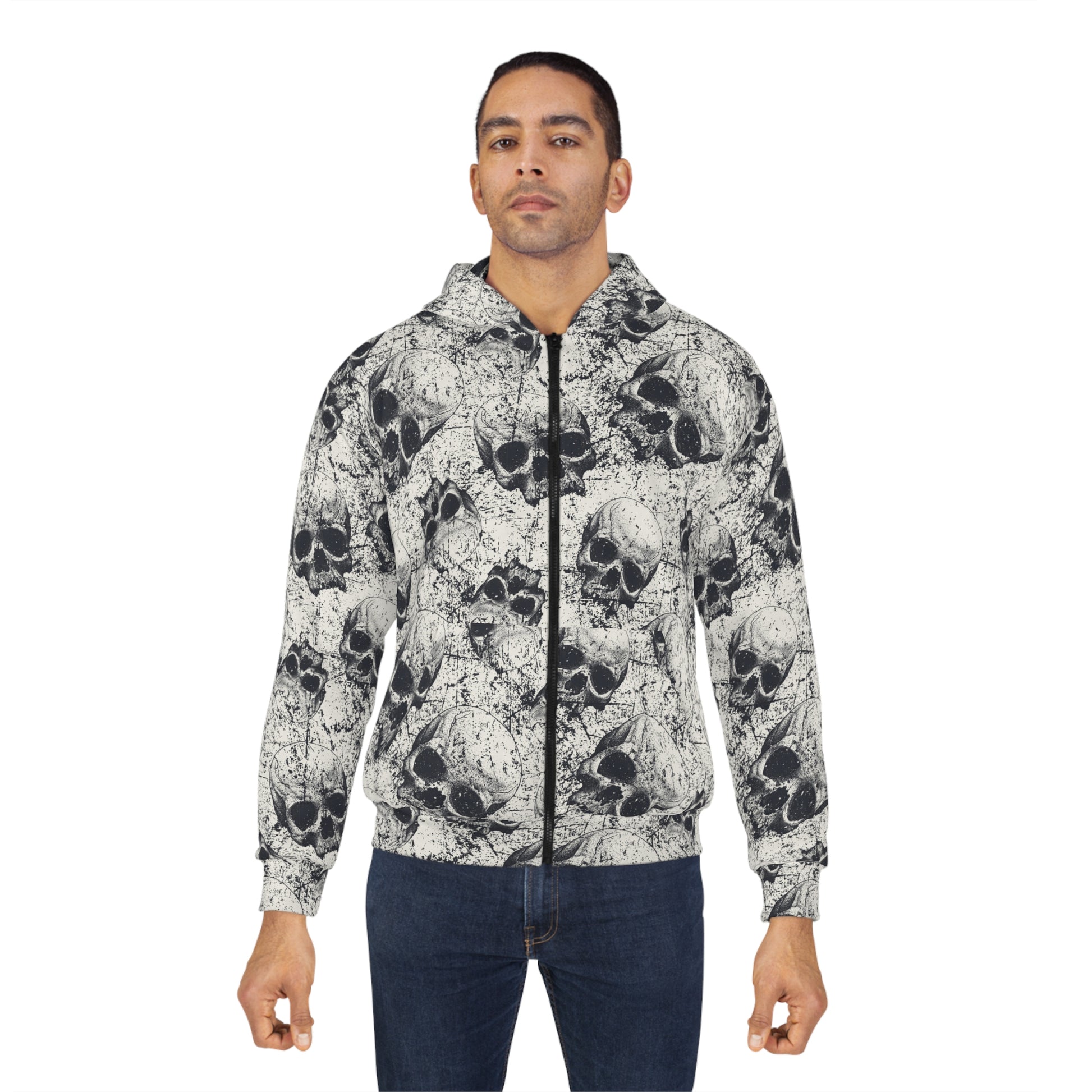 Ancient Skulls Unisex Zip Hoodie - Premium All Over Prints from Printify - Just $78.36! Shop now at Lizard Vigilante