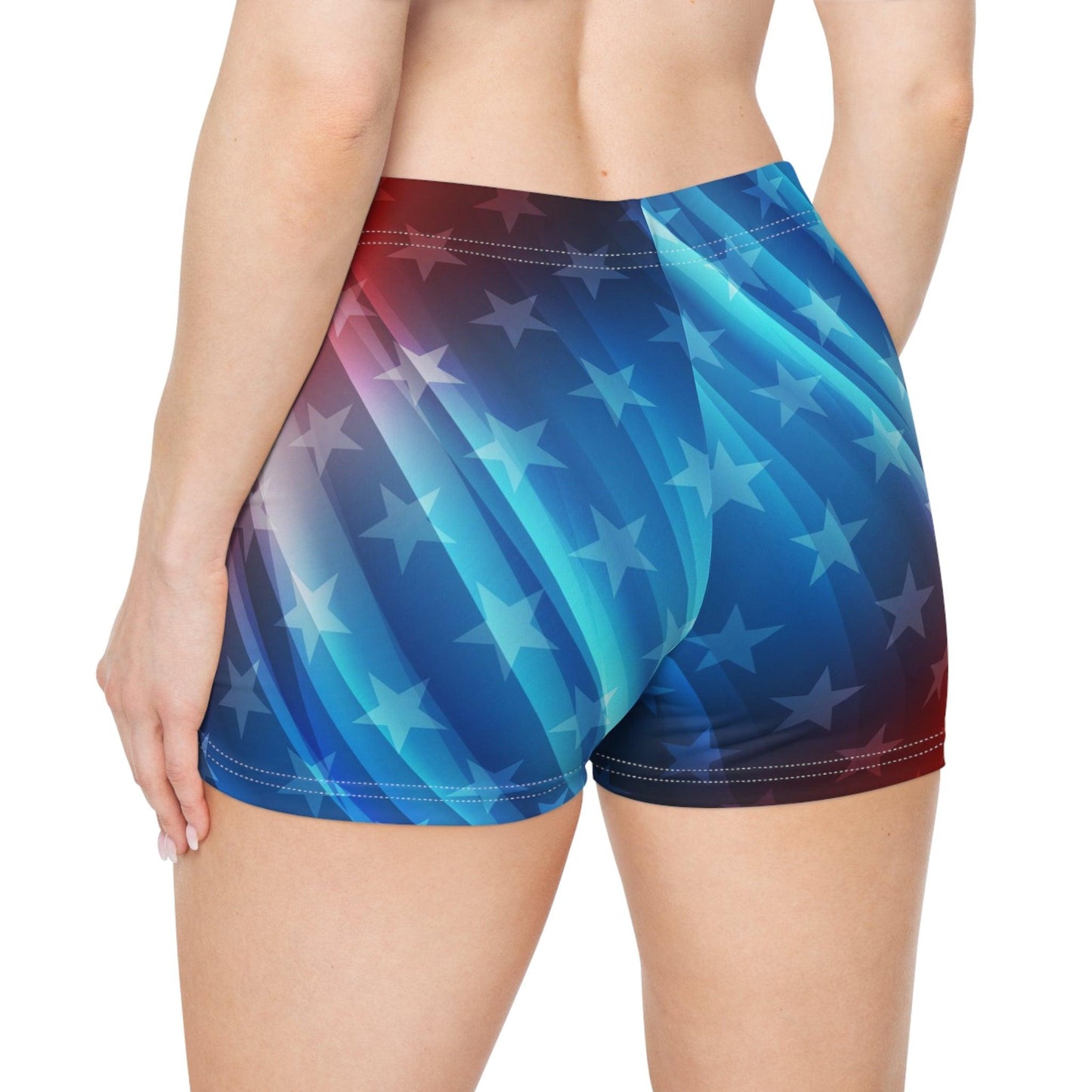 Red White and Blue Stars Women's Shorts - Lizard Vigilante