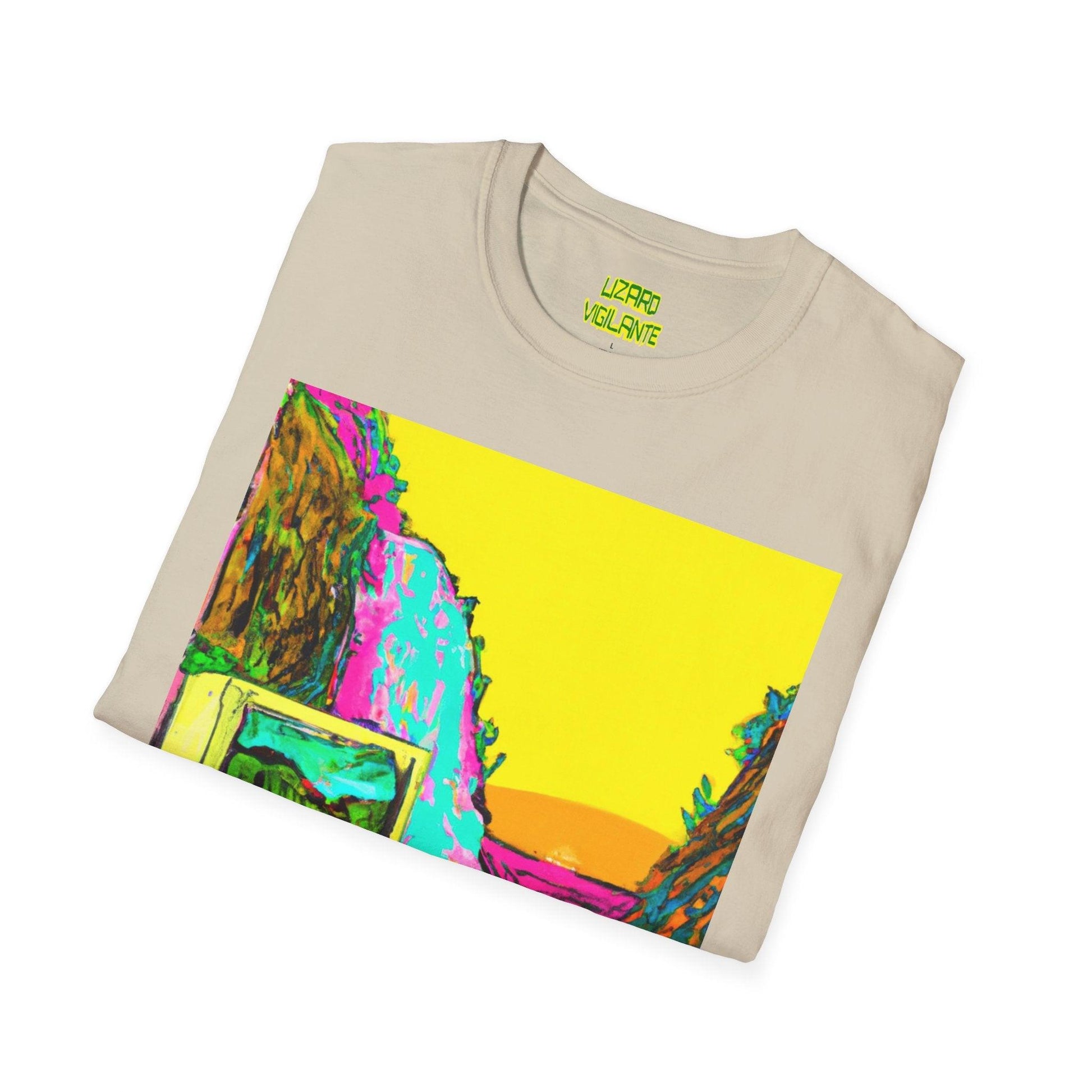 90s Monitor Waterfall Unisex Softstyle T-Shirt - Lizard Vigilante