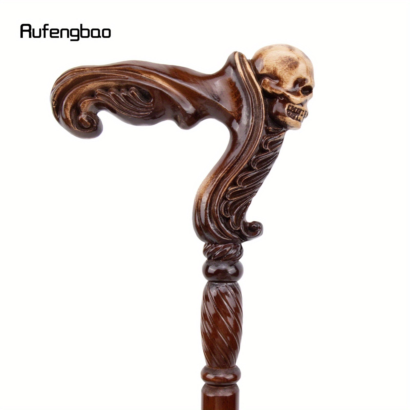 Rufengbao Elegant Wooden Cane with Skull Handle - 36.61-inch Fashionable Decorative Stick for Cosplay, Vampire Parties, & Halloween Accessories - Premium cane from Lizard Vigilante - Just $61.08! Shop now at Lizard Vigilante