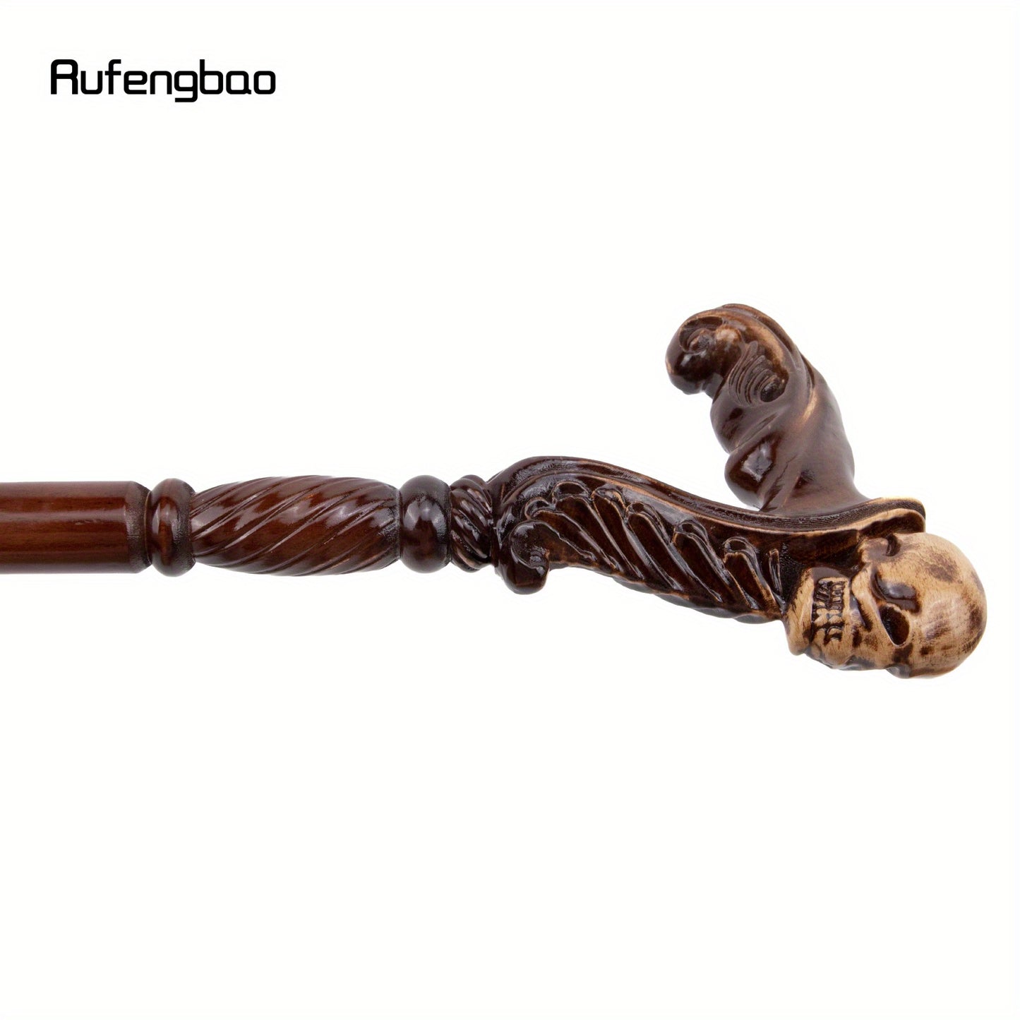 Rufengbao Elegant Wooden Cane with Skull Handle - 36.61-inch Fashionable Decorative Stick for Cosplay, Vampire Parties, & Halloween Accessories - Premium cane from Lizard Vigilante - Just $61.08! Shop now at Lizard Vigilante