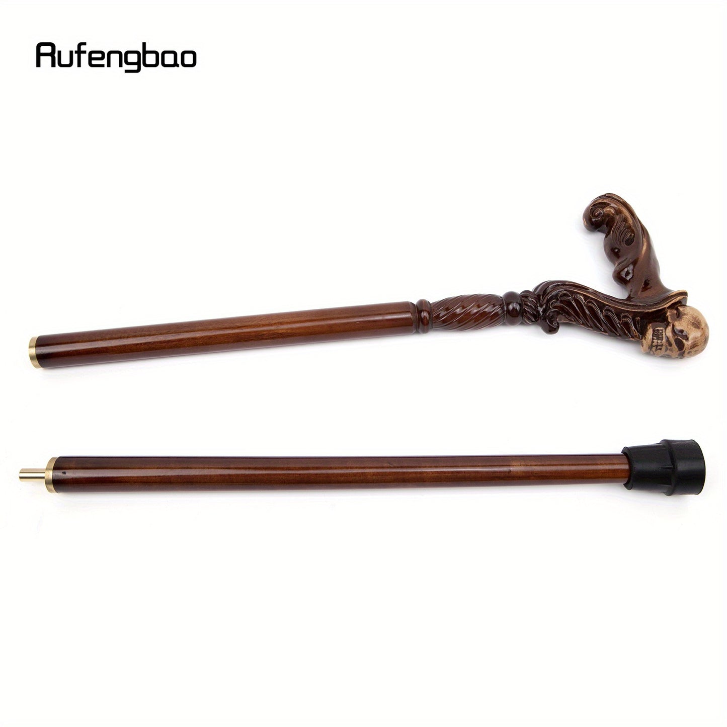 Rufengbao Elegant Wooden Cane with Skull Handle - 36.61-inch Fashionable Decorative Stick for Cosplay, Vampire Parties, & Halloween Accessories - Premium cane from Lizard Vigilante - Just $61.08! Shop now at Lizard Vigilante