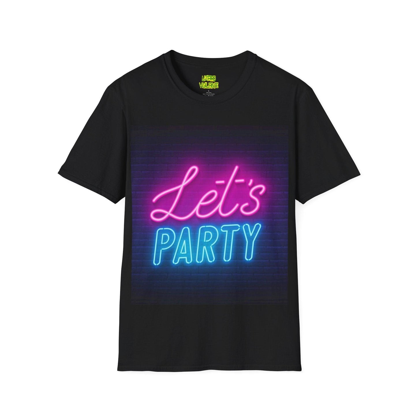 Let's Party Neon Unisex Softstyle T-Shirt - Lizard Vigilante