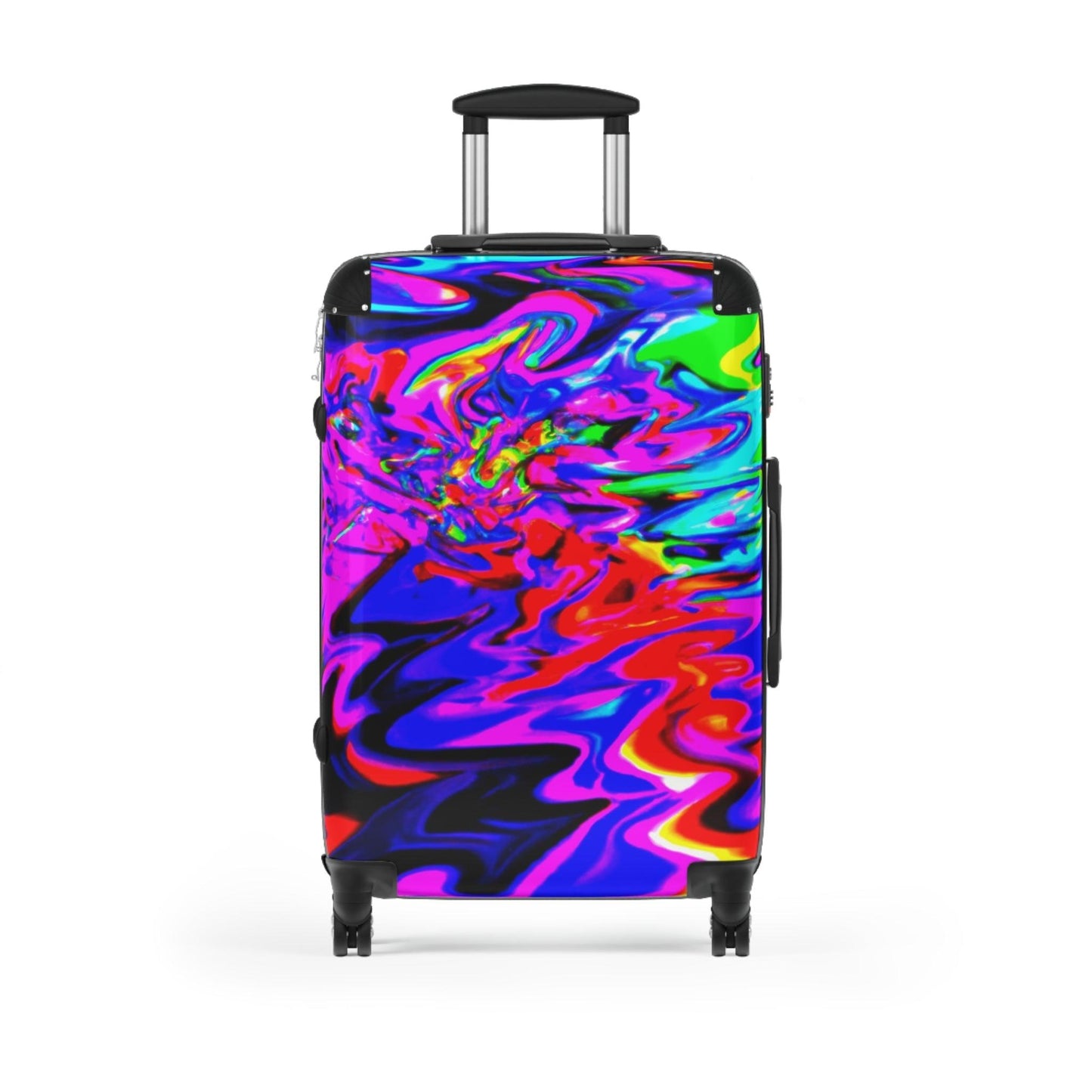 Lizard Vigilante Squiggly Colors Travel Suitcase – 360° Wheel Swivels, Adjustable Handle, Built-in Lock – Available in Small, Medium, and Large - Premium Bags from Printify - Just $219.99! Shop now at Lizard Vigilante