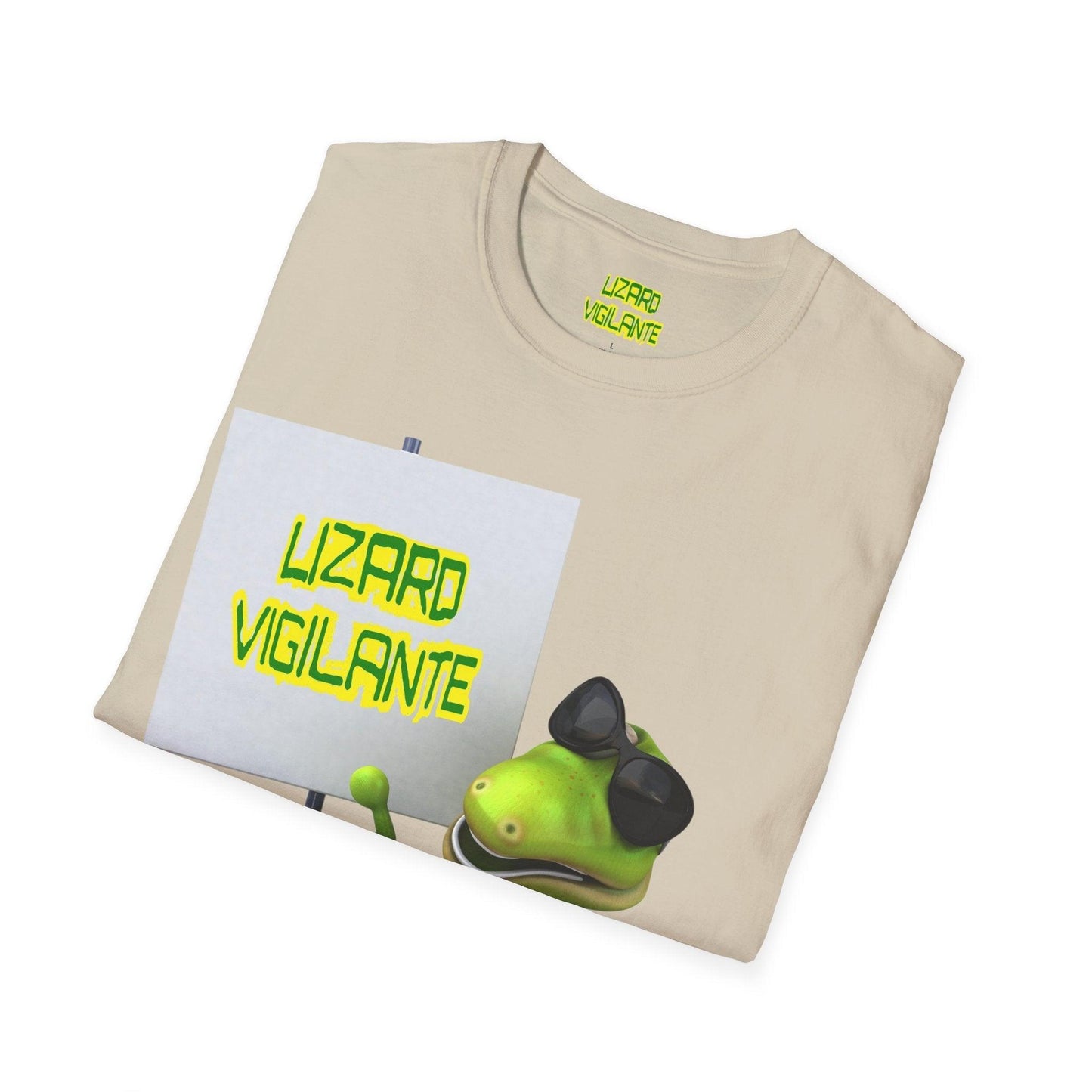 Lizard Vigilante Sign Unisex Softstyle T-Shirt - Lizard Vigilante