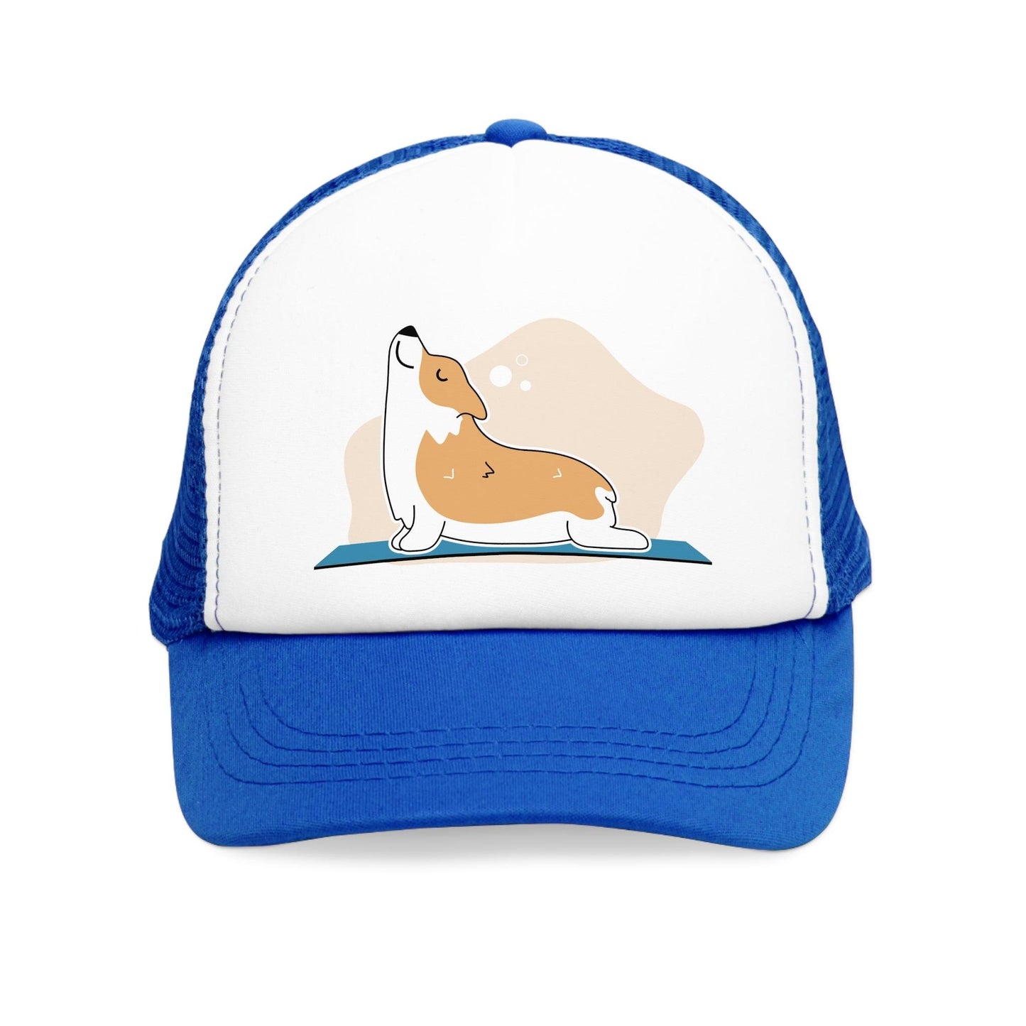 Downward Dog Cartoon Graphic Mesh Cap - Lizard Vigilante