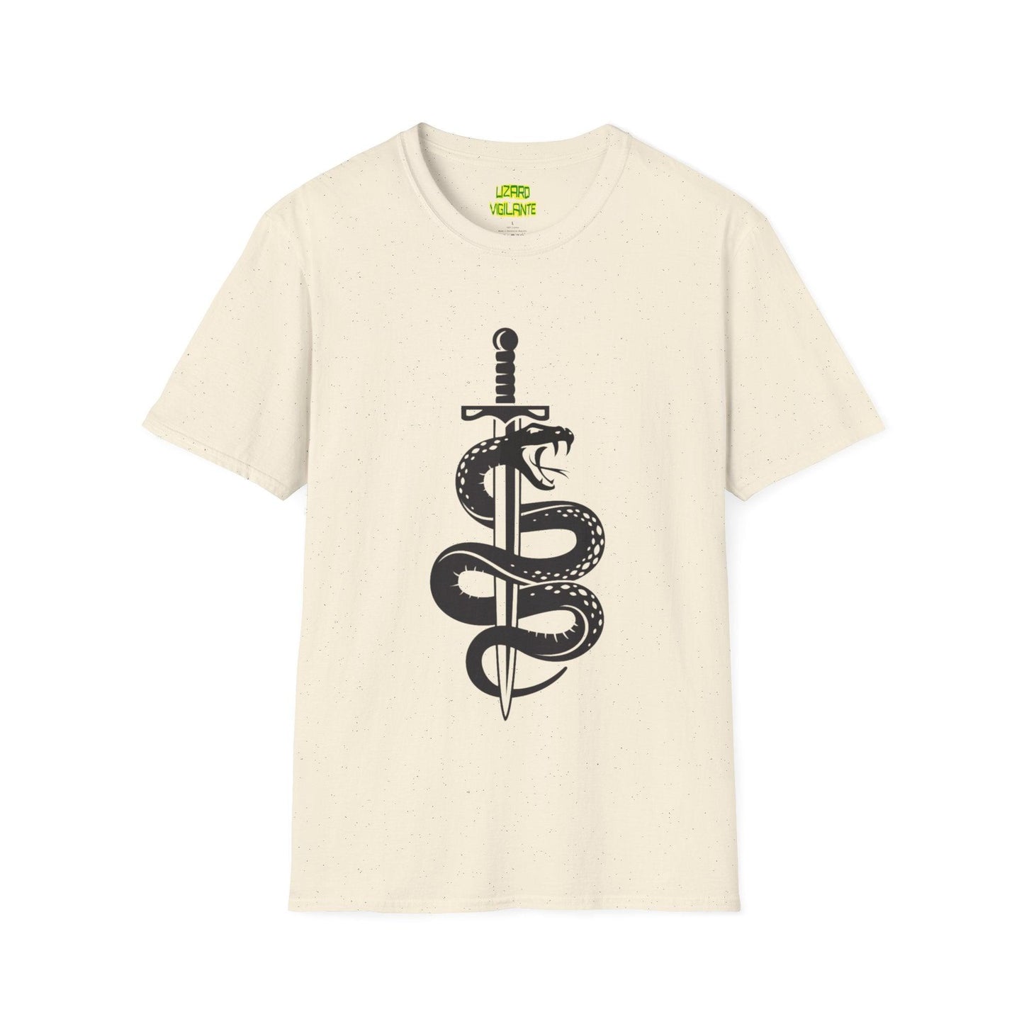 Snake-Wrapped Sword Unisex Softstyle T-Shirt - Lizard Vigilante