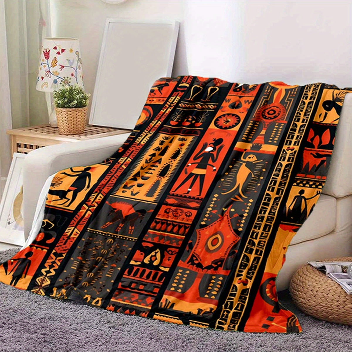 Soft & Cozy African American Culture Flannel Throw Blanket - Perfect For Living Room, Bedroom, Sofa, Picnic, And Car Naps