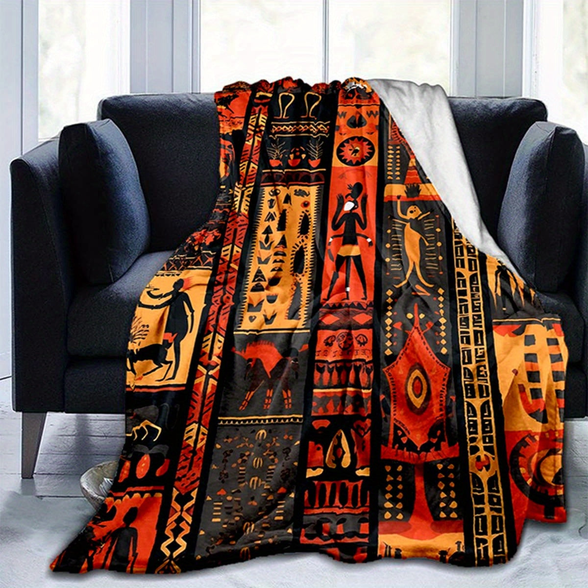 Soft & Cozy African American Culture Flannel Throw Blanket - Perfect For Living Room, Bedroom, Sofa, Picnic, And Car Naps
