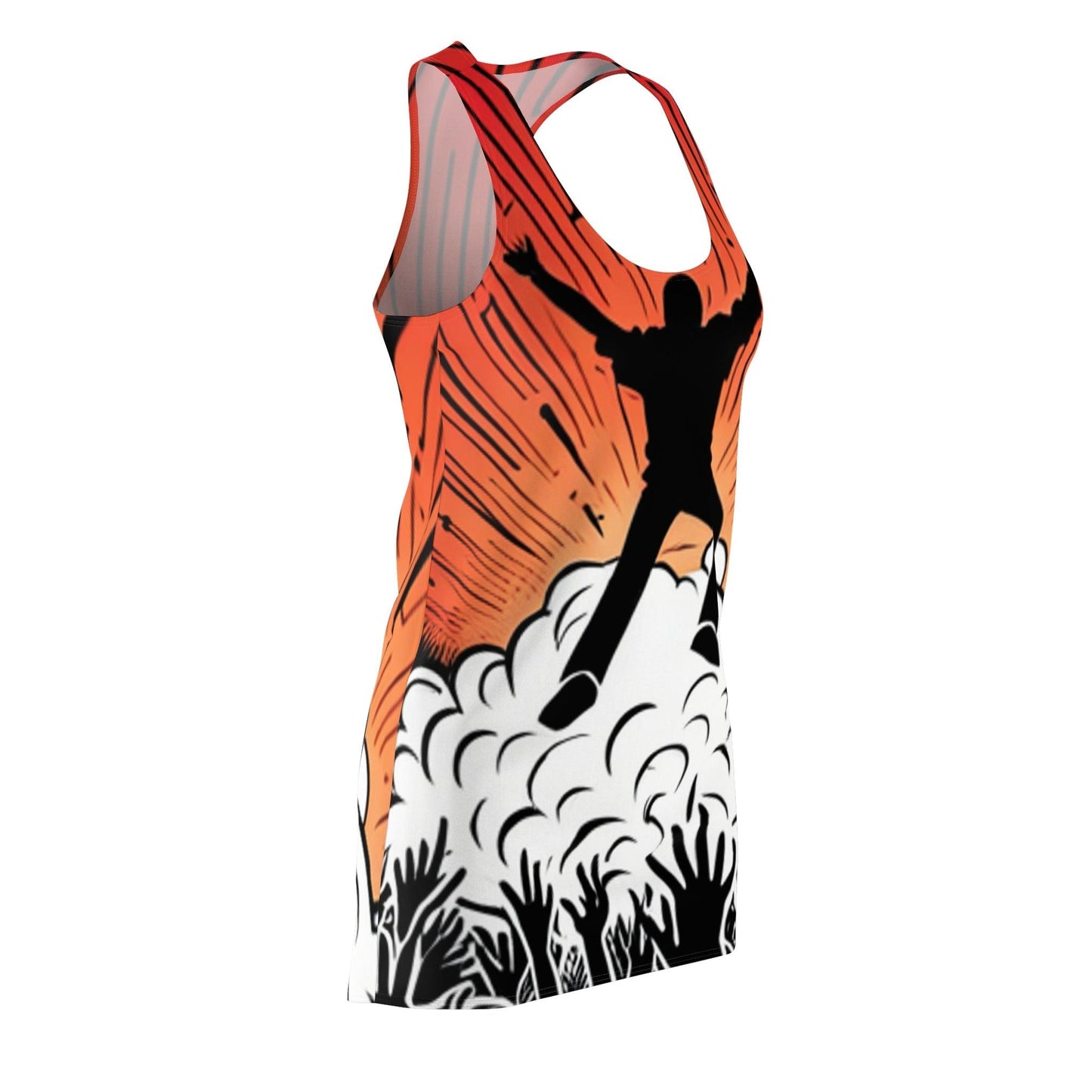 Metal Concert Women's Cut & Sew Racerback Dress (AOP) - Lizard Vigilante