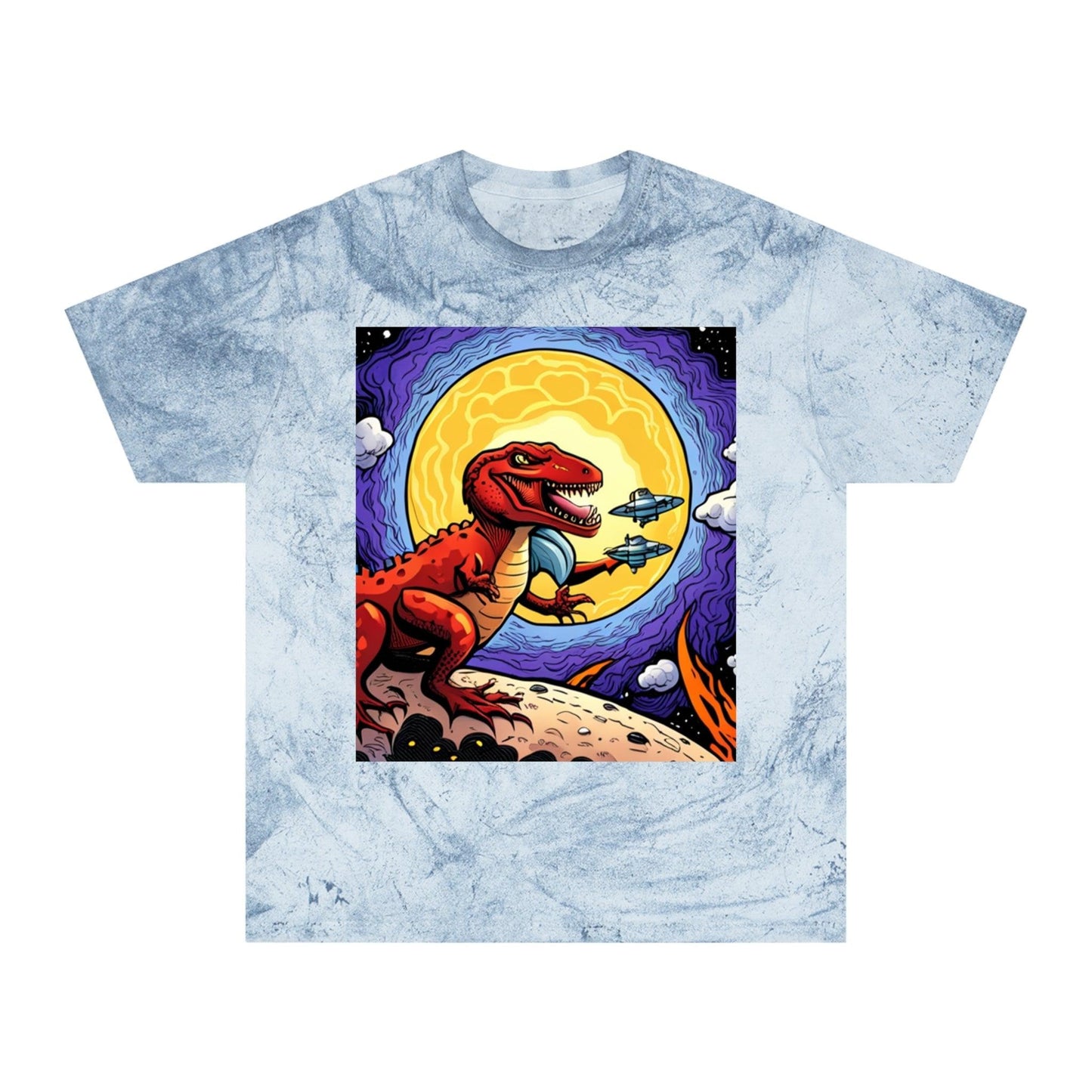 Space Lizard Vigilante Unisex Color Blast T-Shirt Dinosaur Tee - Lizard Vigilante