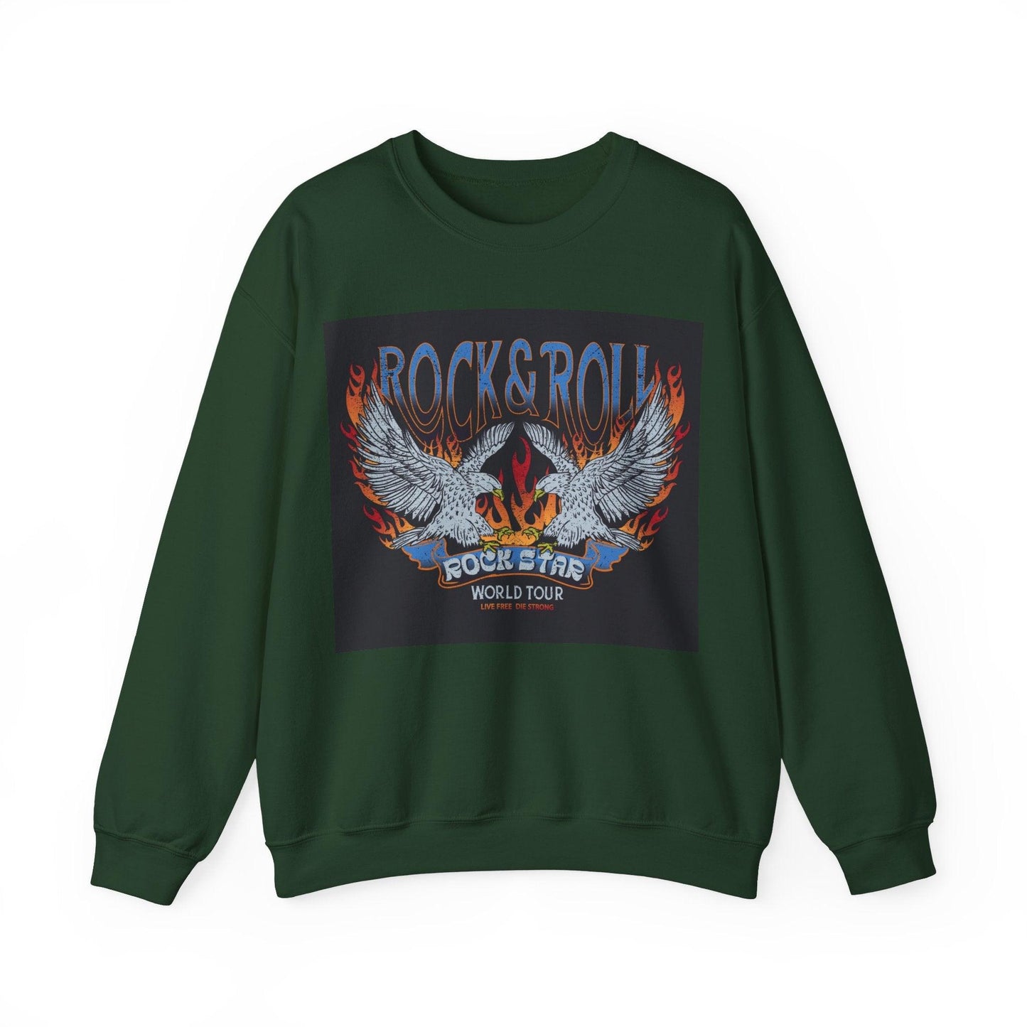 Rock & Roll Rock Star Unisex Heavy Blend™ Crewneck Sweatshirt - Premium Sweatshirt from Printify - Just $37.64! Shop now at Lizard Vigilante