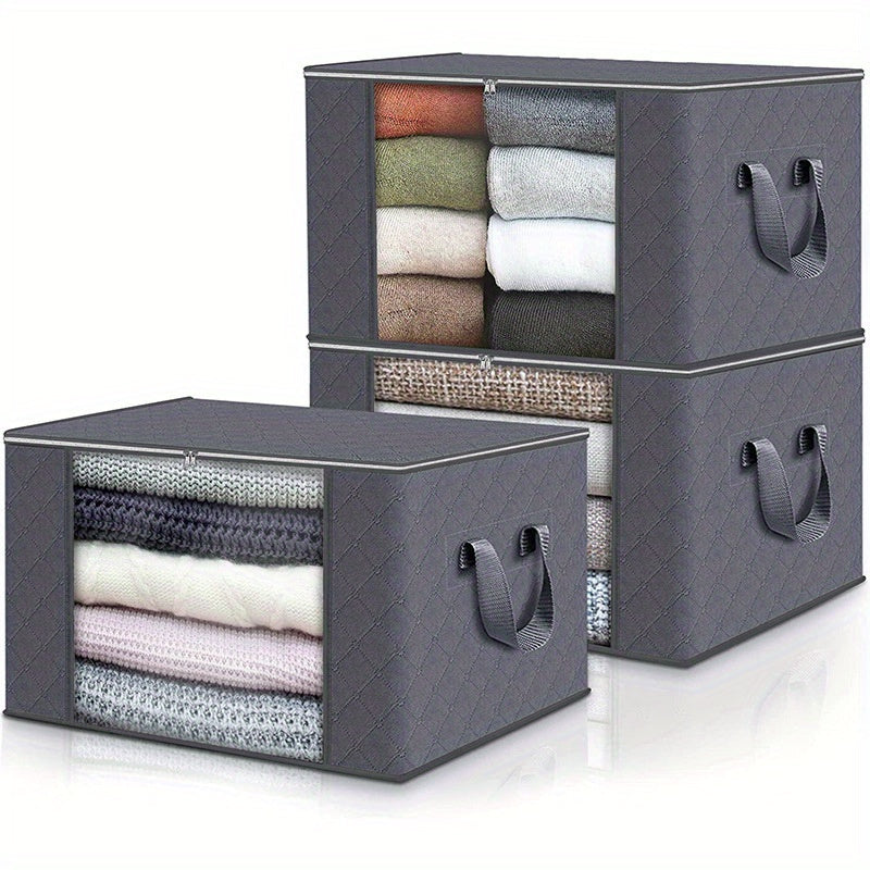 3/6PCS Durable & Stylish Foldable Storage Boxes - Large Capacity Blanket Organizers for Effortless Home Organization, Perfect in Bedrooms, Closets, Dorms, Spas & Wardrobes