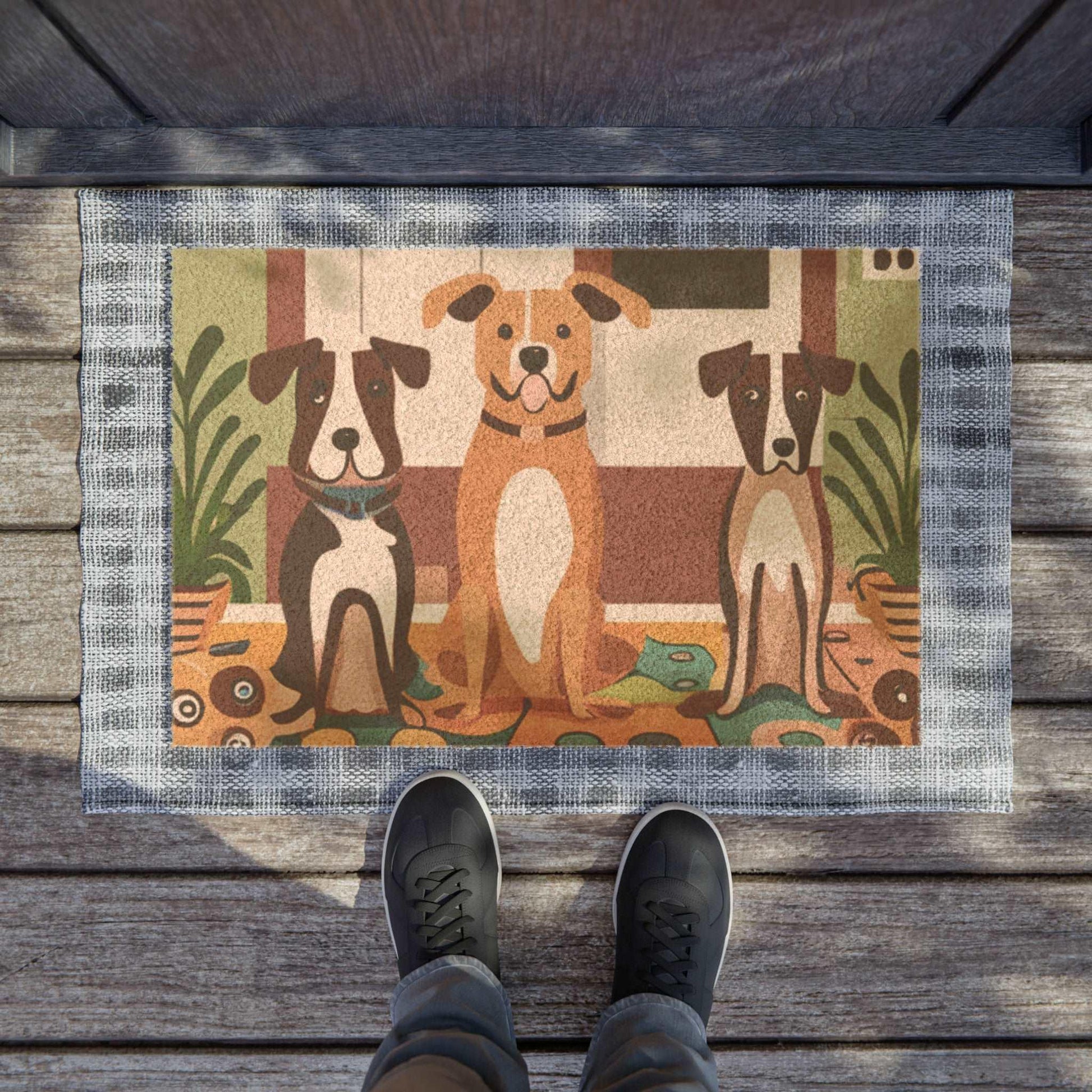 3 Dog Welcome Doormat - Lizard Vigilante