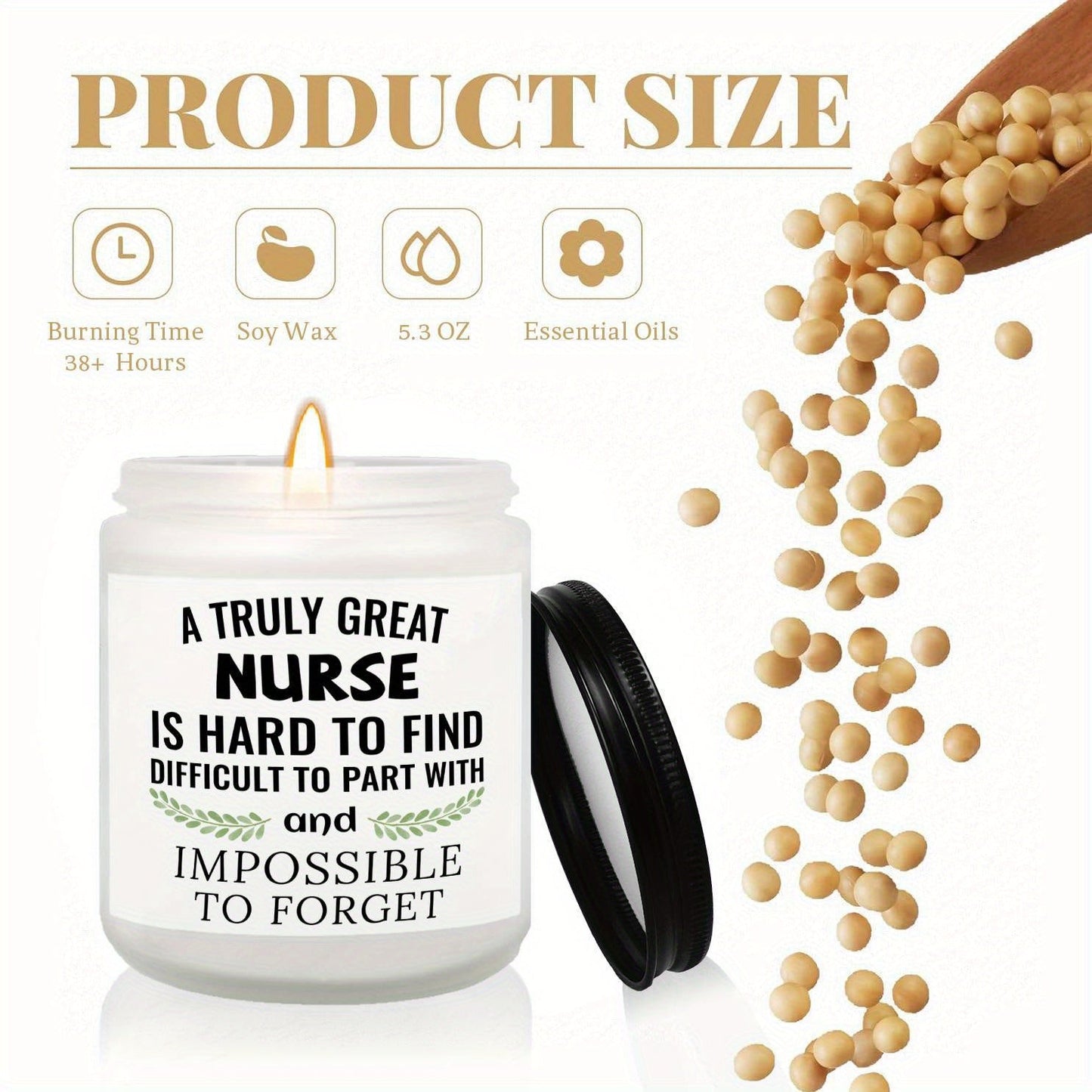 Unique Nurse Appreciation Gift for Women - Scented Candle for Her Practitioner, Nursing Professionals, Student, Friend on New Nurses Week, Party, Birthday, Christmas, Thanksgiving Day, Graduation, Retirement - Bulk Present wi