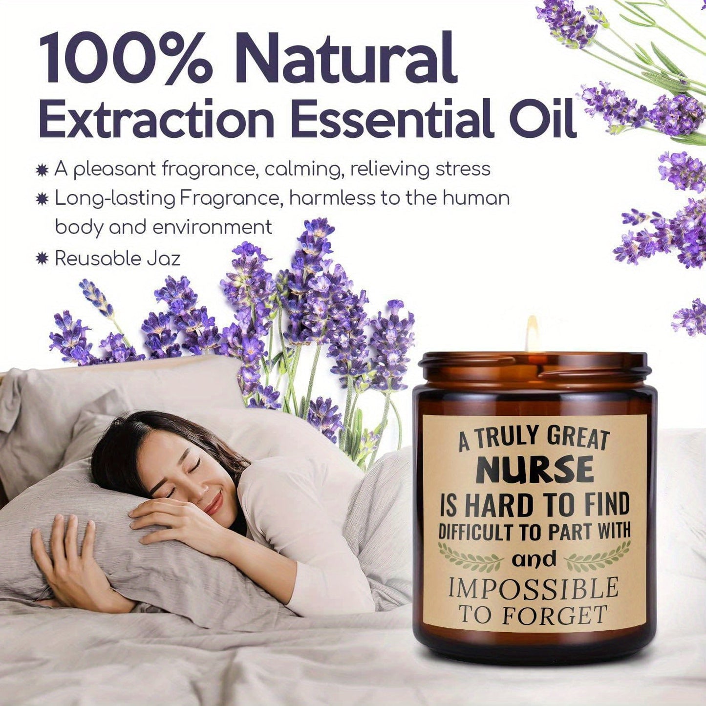 Unique Nurse Appreciation Gift for Women - Scented Candle for Her Practitioner, Nursing Professionals, Student, Friend on New Nurses Week, Party, Birthday, Christmas, Thanksgiving Day, Graduation, Retirement - Bulk Present wi