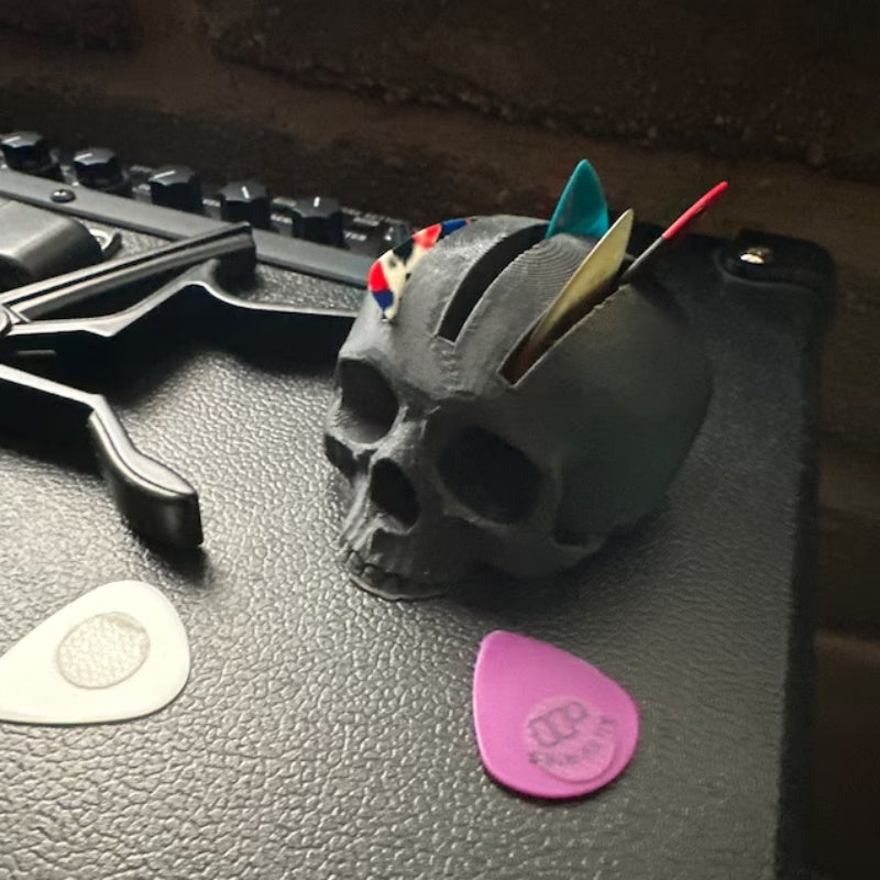 3D Printed Mohawk Skull Guitar Pick Holder - Durable ABS, Musical Instrument Accessory - Premium  from Lizard Vigilante - Just $10.99! Shop now at Lizard Vigilante