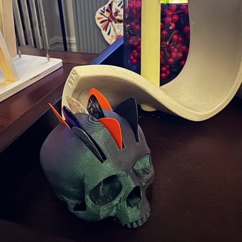 3D Printed Mohawk Skull Guitar Pick Holder - Durable ABS, Musical Instrument Accessory - Premium  from Lizard Vigilante - Just $10.99! Shop now at Lizard Vigilante