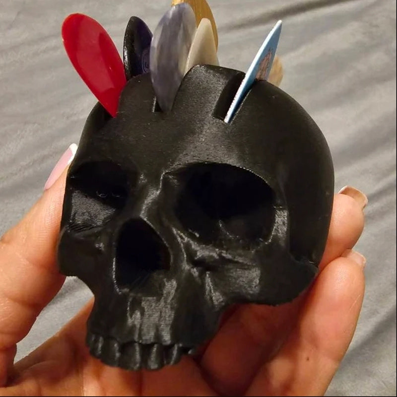 3D Printed Mohawk Skull Guitar Pick Holder - Durable ABS, Musical Instrument Accessory - Premium  from Lizard Vigilante - Just $10.99! Shop now at Lizard Vigilante