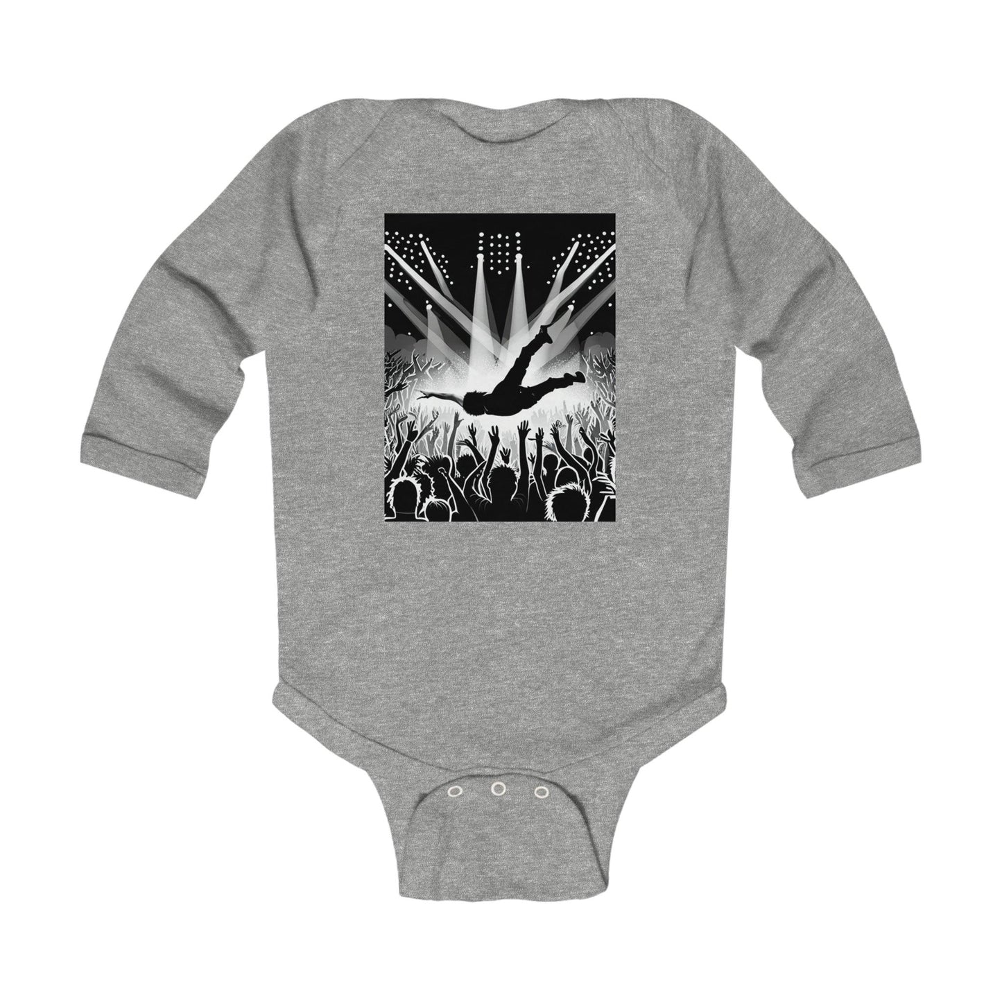 Crowd Surfing Metal Infant Long Sleeve Bodysuit - Lizard Vigilante