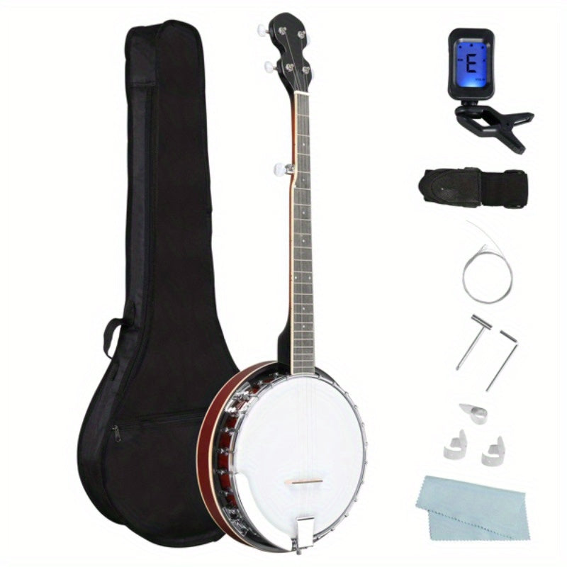 Full-Size 5-String Right-Handed Banjo Set with Premium Mahogany Neck and Accessories - Premium banjo from Lizard Vigilante - Just $229.99! Shop now at Lizard Vigilante