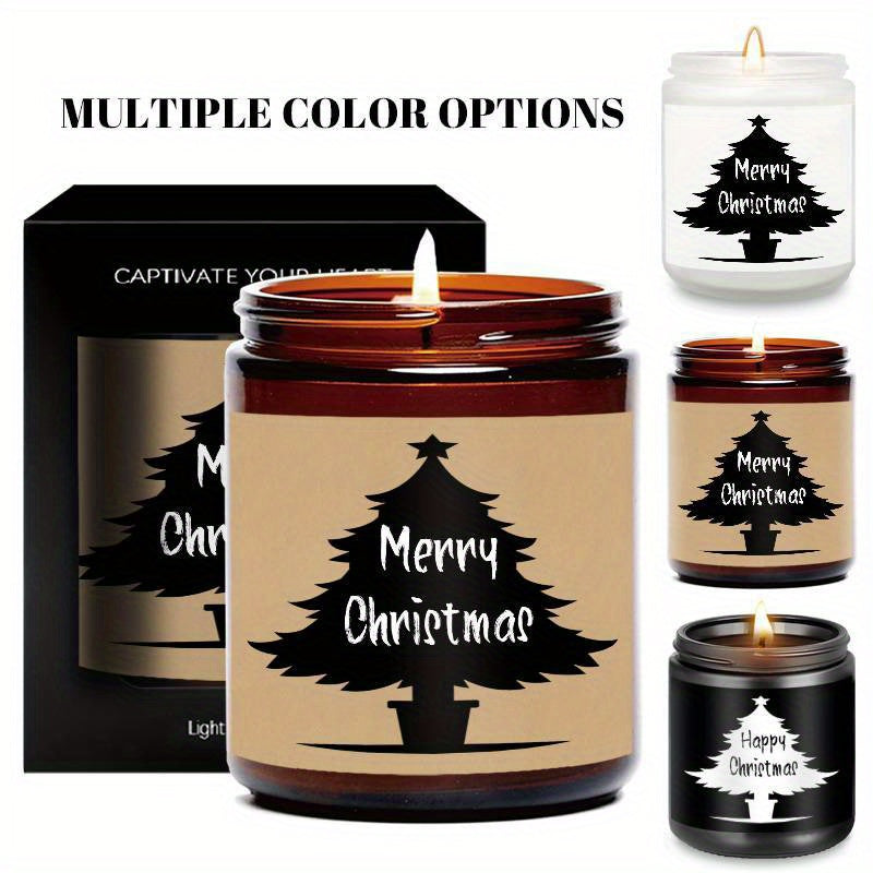 Merry Christmas Lavender Scented Candle Gifts for Men Women Him Her Male Female Mom Dad Husband Wife Boyfriend Grilfriend Sister Brother Best Friend Coworker Christmas tree spreading love and warmth Home Decor Funny wonderful