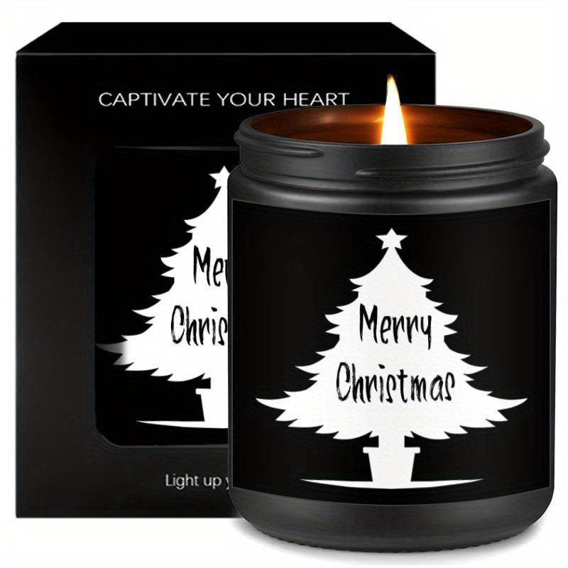 Merry Christmas Lavender Scented Candle Gifts for Men Women Him Her Male Female Mom Dad Husband Wife Boyfriend Grilfriend Sister Brother Best Friend Coworker Christmas tree spreading love and warmth Home Decor Funny wonderful