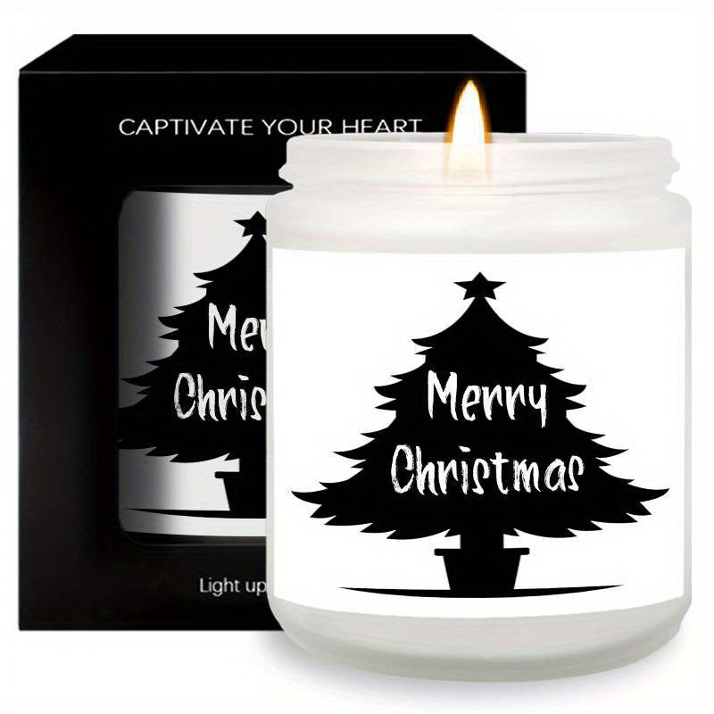 Merry Christmas Lavender Scented Candle Gifts for Men Women Him Her Male Female Mom Dad Husband Wife Boyfriend Grilfriend Sister Brother Best Friend Coworker Christmas tree spreading love and warmth Home Decor Funny wonderful