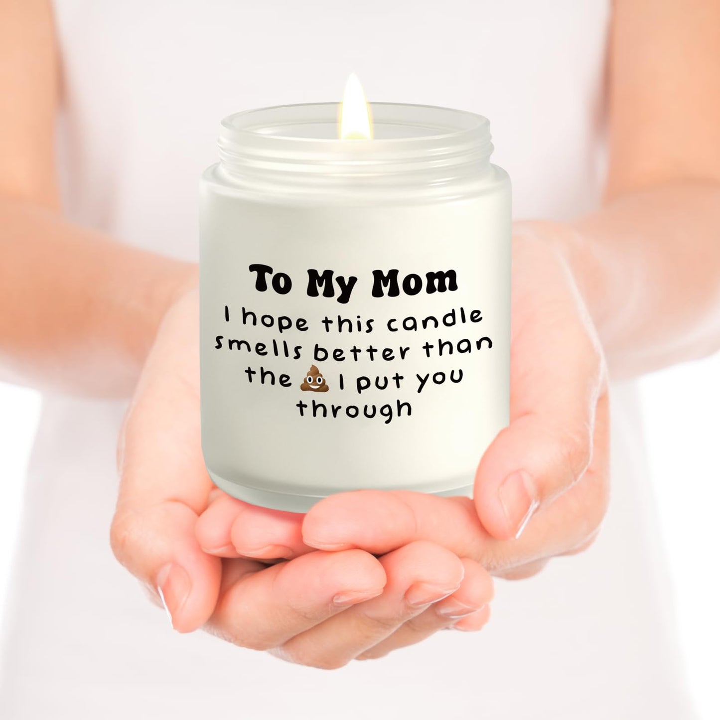 Funny Lavender Scented Soy Candle - "to My Mom" Humorous Message, Ideal Relaxation Gift for Women, Birthday, Christmas, Mother'S Day - Glass Jar with Lid, Novelty Candle|Playful Message Candle|Scented Candle