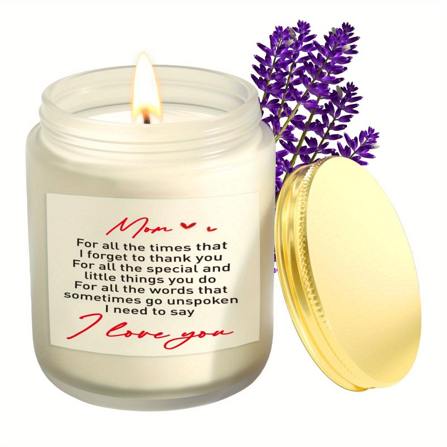 Funny Lavender Scented Soy Candle - "to My Mom" Humorous Message, Ideal Relaxation Gift for Women, Birthday, Christmas, Mother'S Day - Glass Jar with Lid, Novelty Candle|Playful Message Candle|Scented Candle