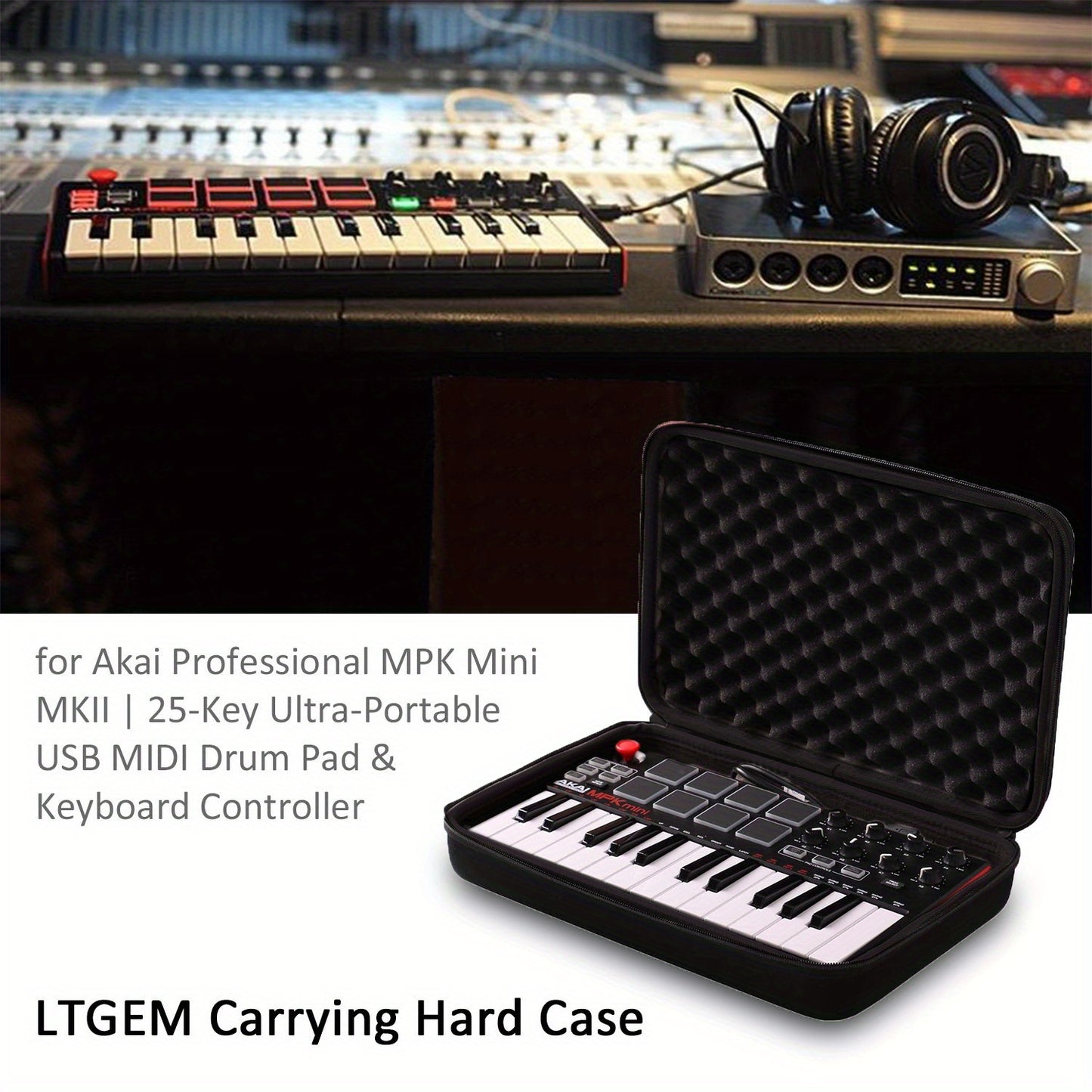 Akai Professional MPK Mini MK3/MKII Travel Case - Durable EVA Hard Shell Carrying Bag for 25-Key USB MIDI Keyboard Controller - Premium travel case from Lizard Vigilante - Just $28.99! Shop now at Lizard Vigilante