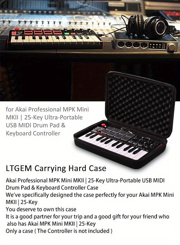 Akai Professional MPK Mini MK3/MKII Travel Case - Durable EVA Hard Shell Carrying Bag for 25-Key USB MIDI Keyboard Controller - Premium travel case from Lizard Vigilante - Just $28.99! Shop now at Lizard Vigilante