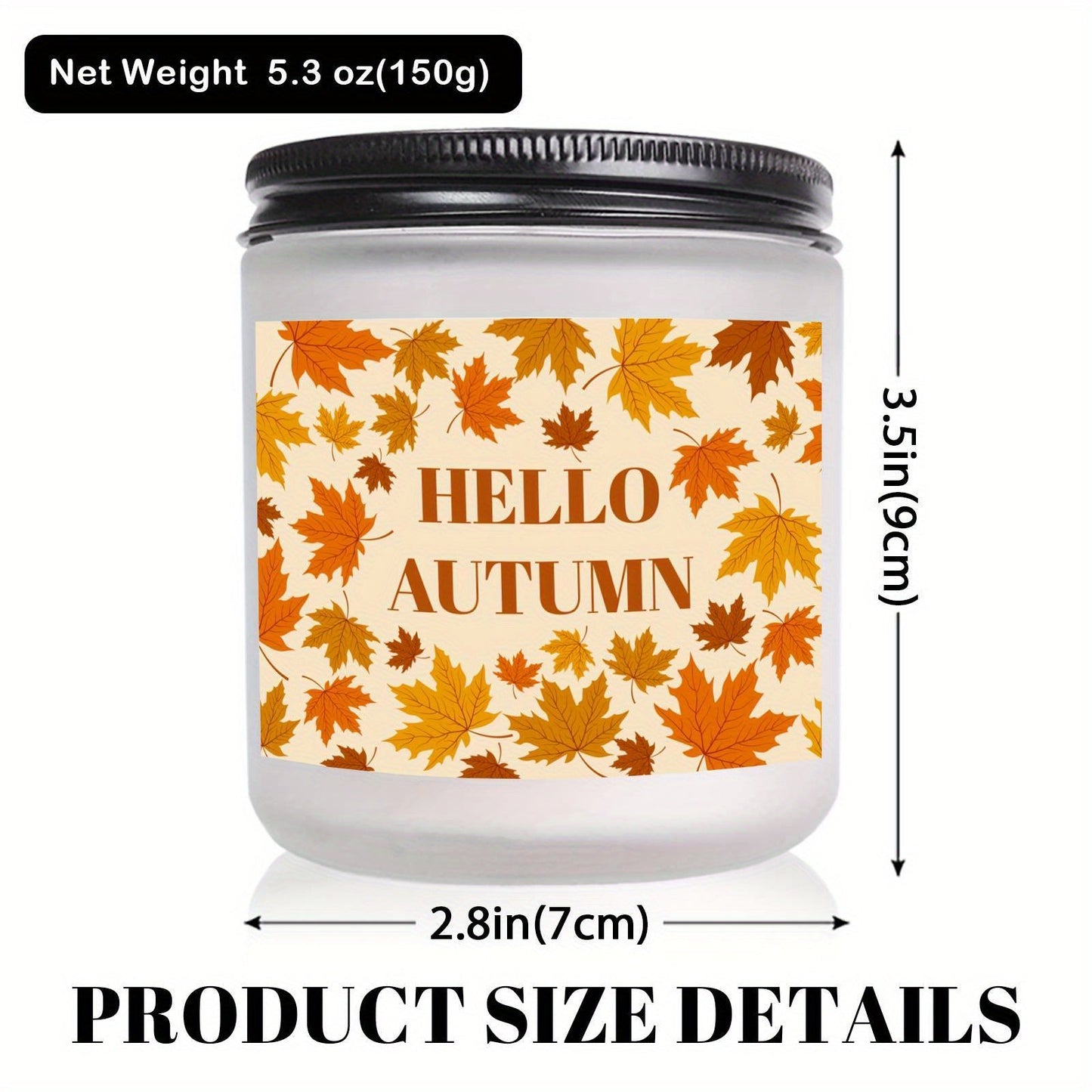 Autumn Harvest Scented Candle - Fall Themed, Orange Terracotta, Burnt Rustic Farmhouse Decoration, September to October, Thanksgiving Day Gift Idea for Home, Women, Men, Friends, Her, Mom, Wife, Grandma, Cute Essential Aesthe