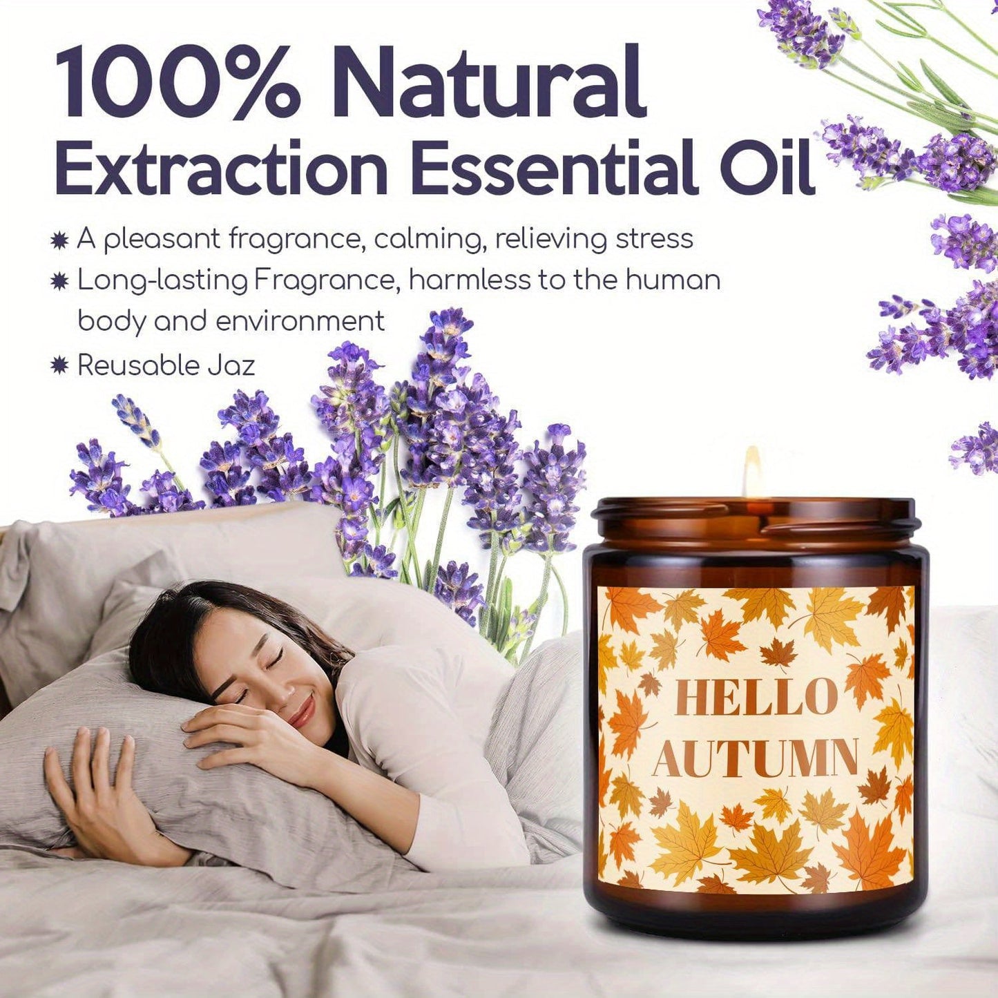 Autumn Harvest Scented Candle - Fall Themed, Orange Terracotta, Burnt Rustic Farmhouse Decoration, September to October, Thanksgiving Day Gift Idea for Home, Women, Men, Friends, Her, Mom, Wife, Grandma, Cute Essential Aesthe