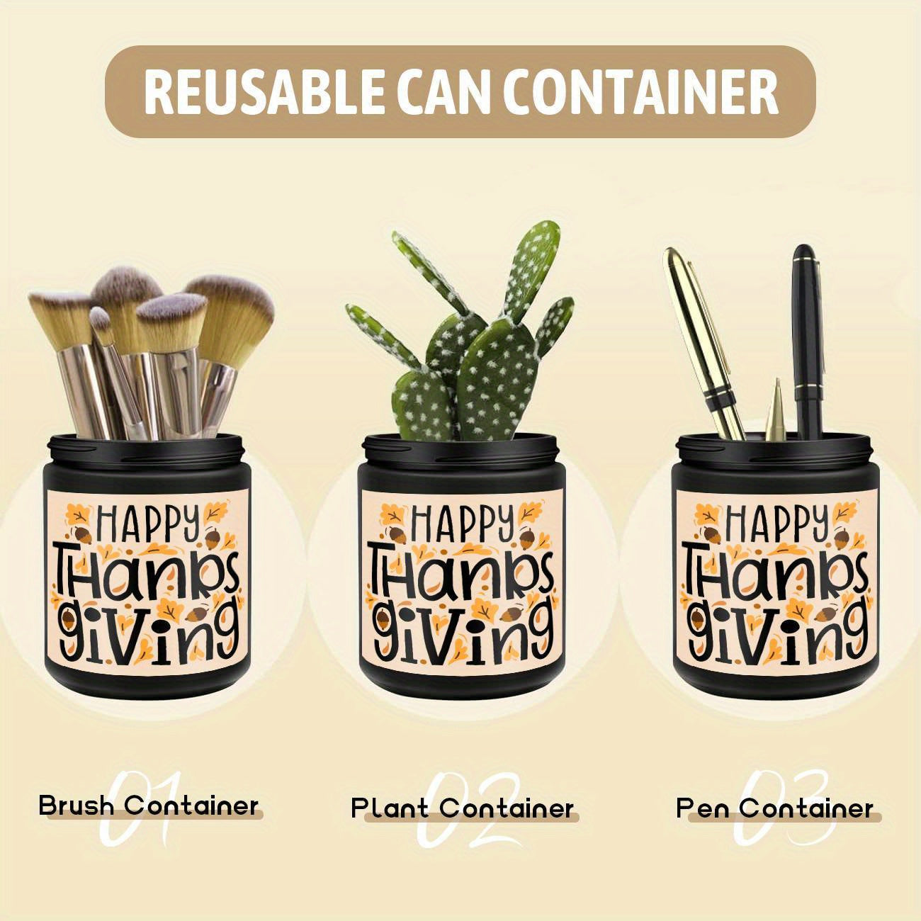 Happy Thanksgiving Day Scented Candle Fall Themed Autumn Orange Pumpkin Terracotta Burnt Rustic Farmhouse November Give Thanks Decoration Gift Idea for Home Women Woman Hostess Men Friends Her Mom Wife Grandma Cute Item