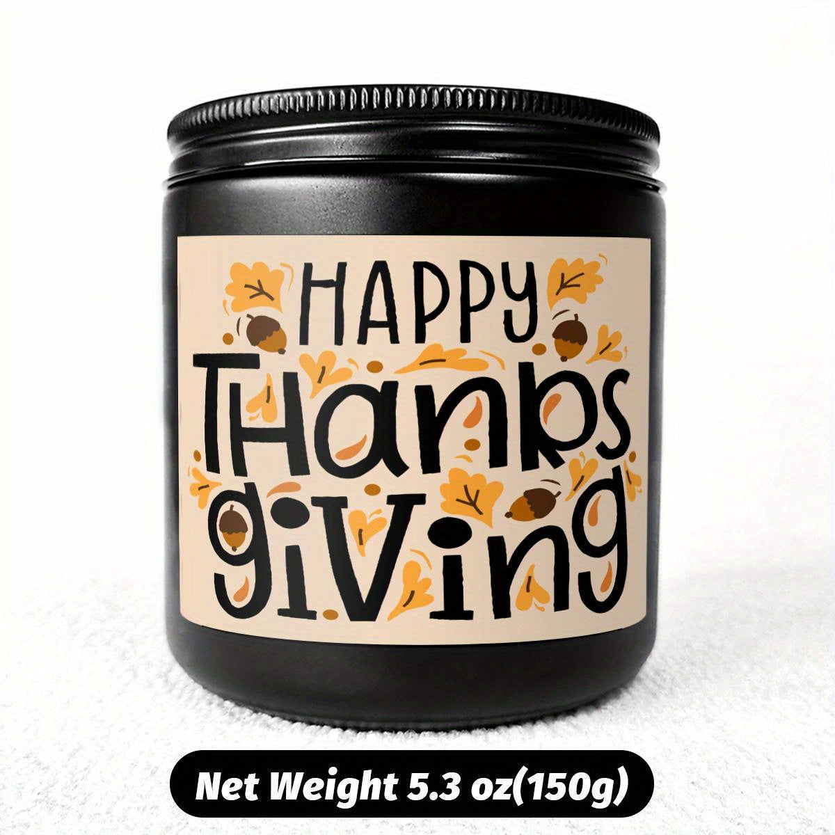 Happy Thanksgiving Day Scented Candle Fall Themed Autumn Orange Pumpkin Terracotta Burnt Rustic Farmhouse November Give Thanks Decoration Gift Idea for Home Women Woman Hostess Men Friends Her Mom Wife Grandma Cute Item