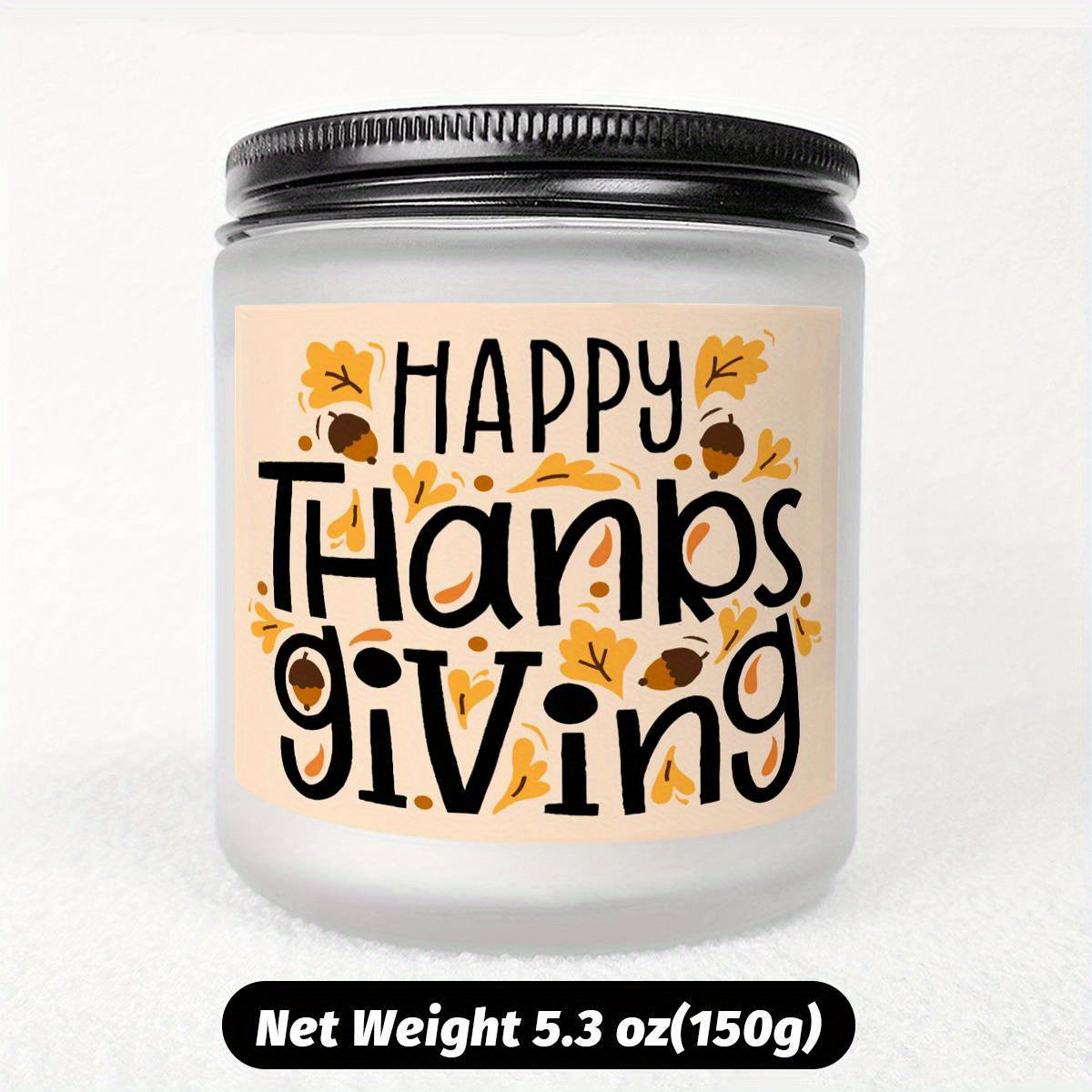 Happy Thanksgiving Day Scented Candle Fall Themed Autumn Orange Pumpkin Terracotta Burnt Rustic Farmhouse November Give Thanks Decoration Gift Idea for Home Women Woman Hostess Men Friends Her Mom Wife Grandma Cute Item