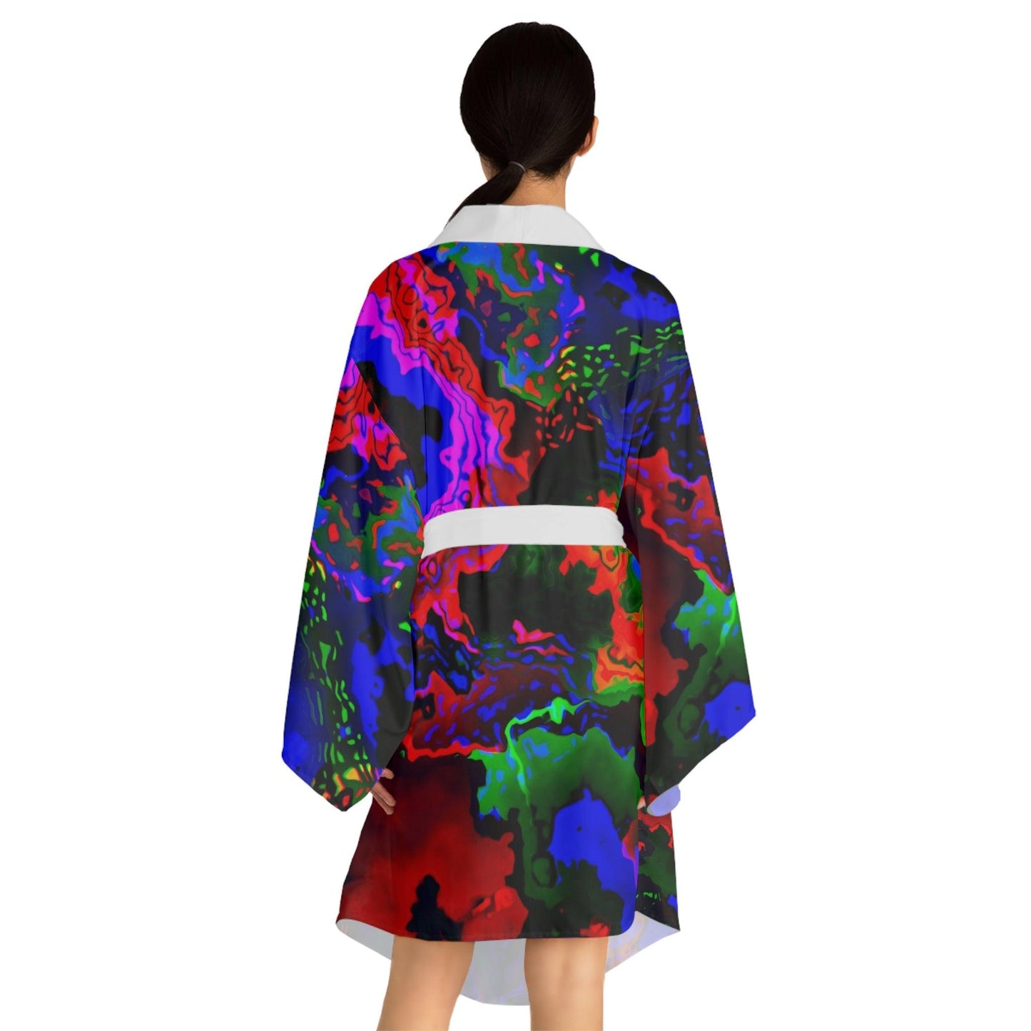 Rainbow in the Darkness Long Sleeve Kimono Robe - Lizard Vigilante