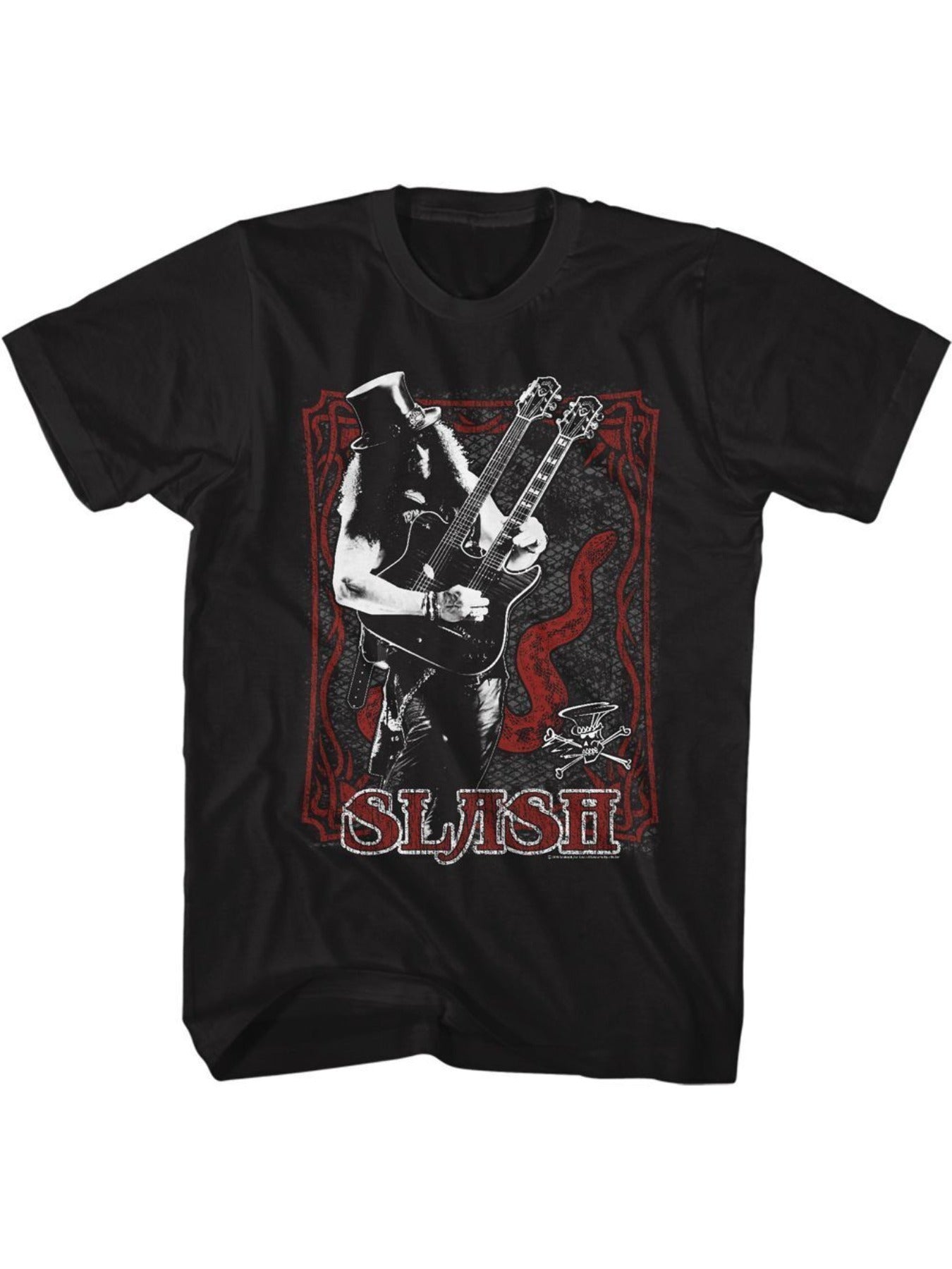 Slash Rock Guitarist Graphic Men’s T-Shirt – 100% Cotton Short Sleeve Summer Tee - Premium  from Lizard Vigilante - Just $25.99! Shop now at Lizard Vigilante