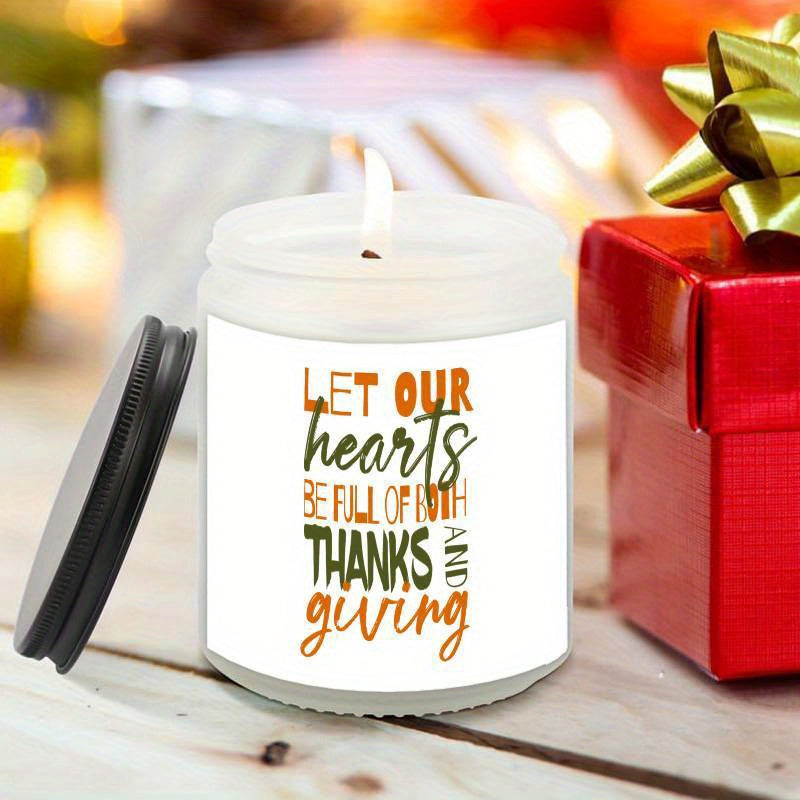 Lavender Scented Candle Happy Thanksgiving Day Gifts Idea For Boys Girls Men Women Mom Dad Husband Wife Friends Coworker Neighbor Him Her Guys Who Have Everything On Fall Sweet Essential Present