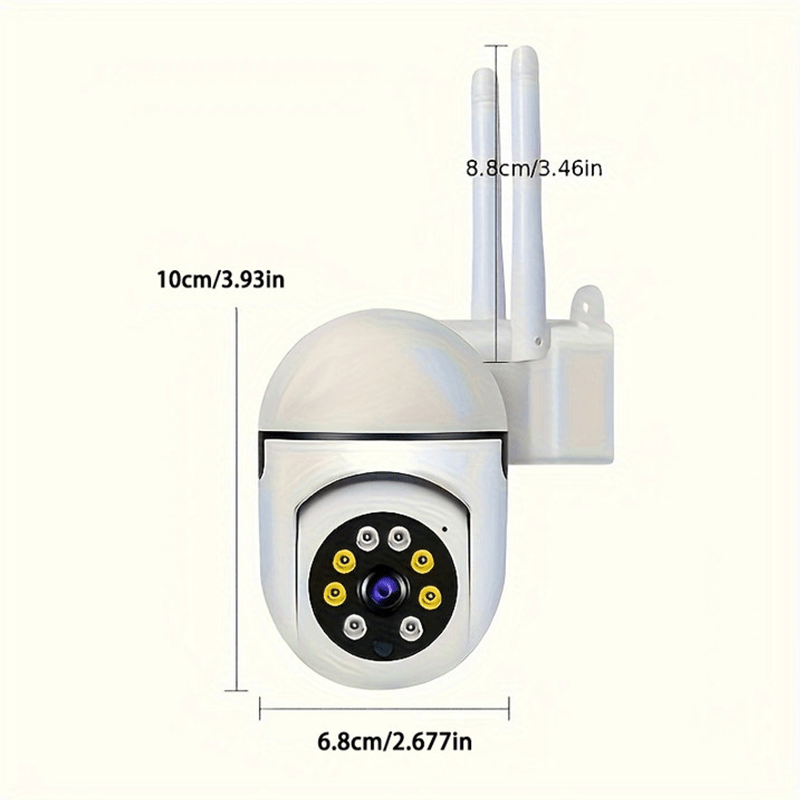 1pc 1080P Indoor/ Outdoor Video Camera 2-Way Audio Wireless Security Camera Pan/ Tilt/ Zoom Wi-Fi Smart Home Security Camera with Motion Tracking for Youngsters & Pets Color Night Vision, 2-Way Audio